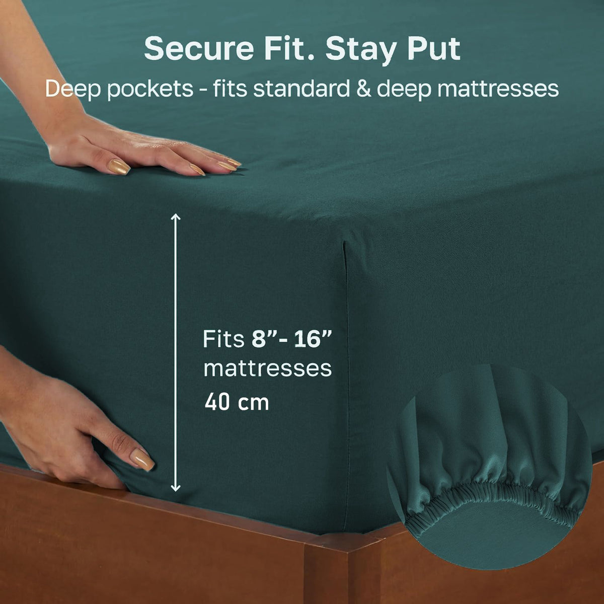 Hotel Quality Fitted sheets - 2 Piece Fitted sheets  -Breathable Bedding - Wrinkle, Fade, Stain Resistant- 26inch/40cm Deep Pocket Fitted Bed Sheet-Wrinkle and Fade Resistant,(Biscay blue,Queen)
