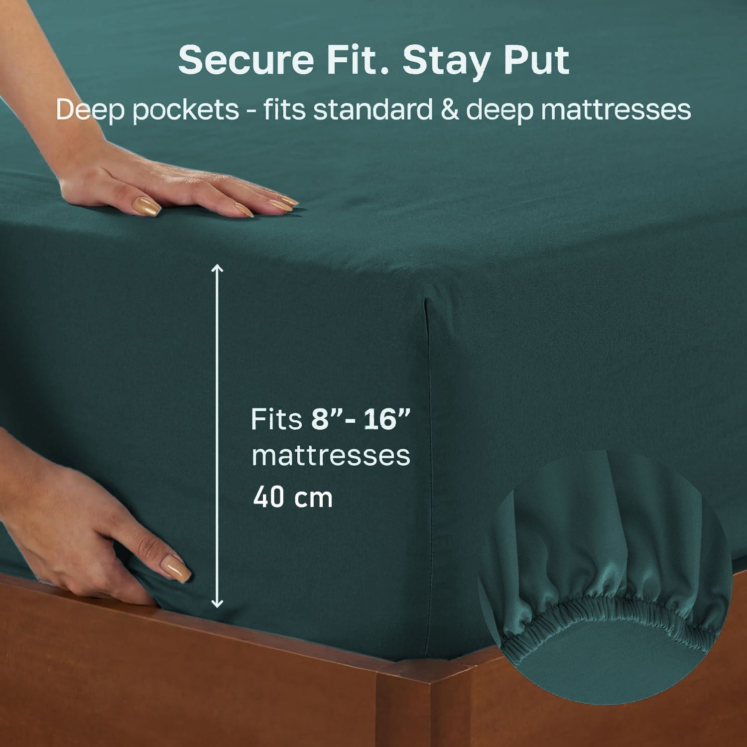 Hotel Quality Fitted sheets - 2 Piece Fitted sheets  -Breathable Bedding - Wrinkle, Fade, Stain Resistant- 26inch/40cm Deep Pocket Fitted Bed Sheet-Wrinkle and Fade Resistant,(Biscay blue,Queen)