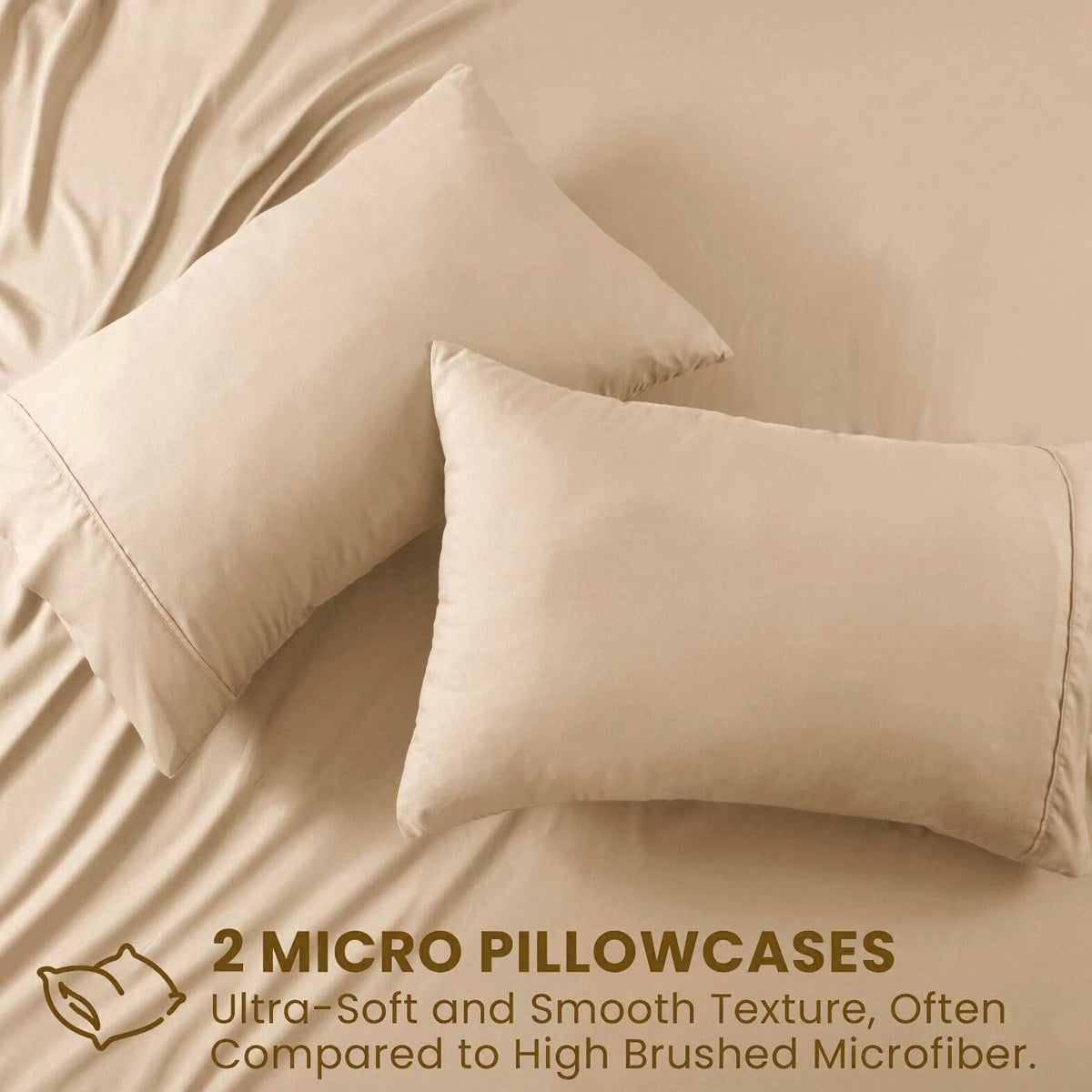 3 Piece Hotel Soft Microfiber Quilt Cover Set-2000TC Duvet/Donna Cover Set & Pillowcases -1 Quilt Cover Zipper Closure & 1 x Pillowcases-Breathable Bedding - Wrinkle, Fade, Stain Resistant(Camel Beige,King)