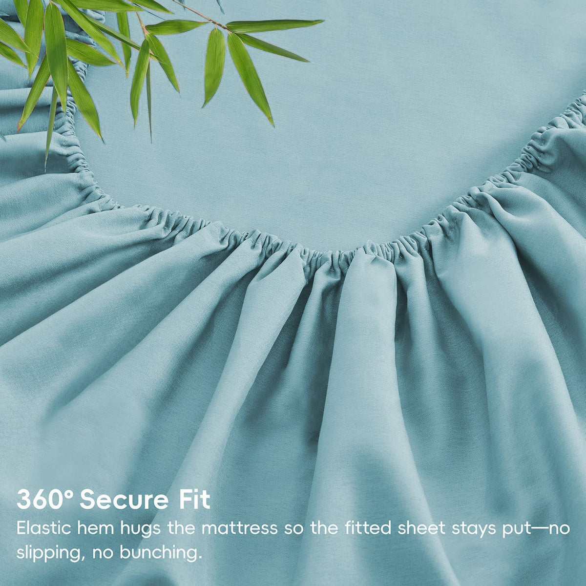 4 Piece Ultra Soft Bamboo Breathable Sheet Set -Hotel 2000TC Breathable Bed Sheets Set with 37 Centimetre Deep Pocket-Breathable Sheets for Hot Sleepers(Sky Blue,Queen)
