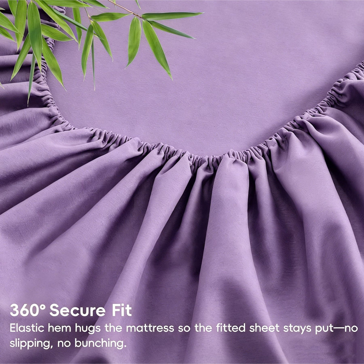 4 Piece Ultra Soft Bamboo Breathable Sheet Set -Hotel 2000TC Breathable Bed Sheets Set with 40 Centimetre Deep Pocket-Breathable Sheets for Hot Sleepers(Purple,Super King)