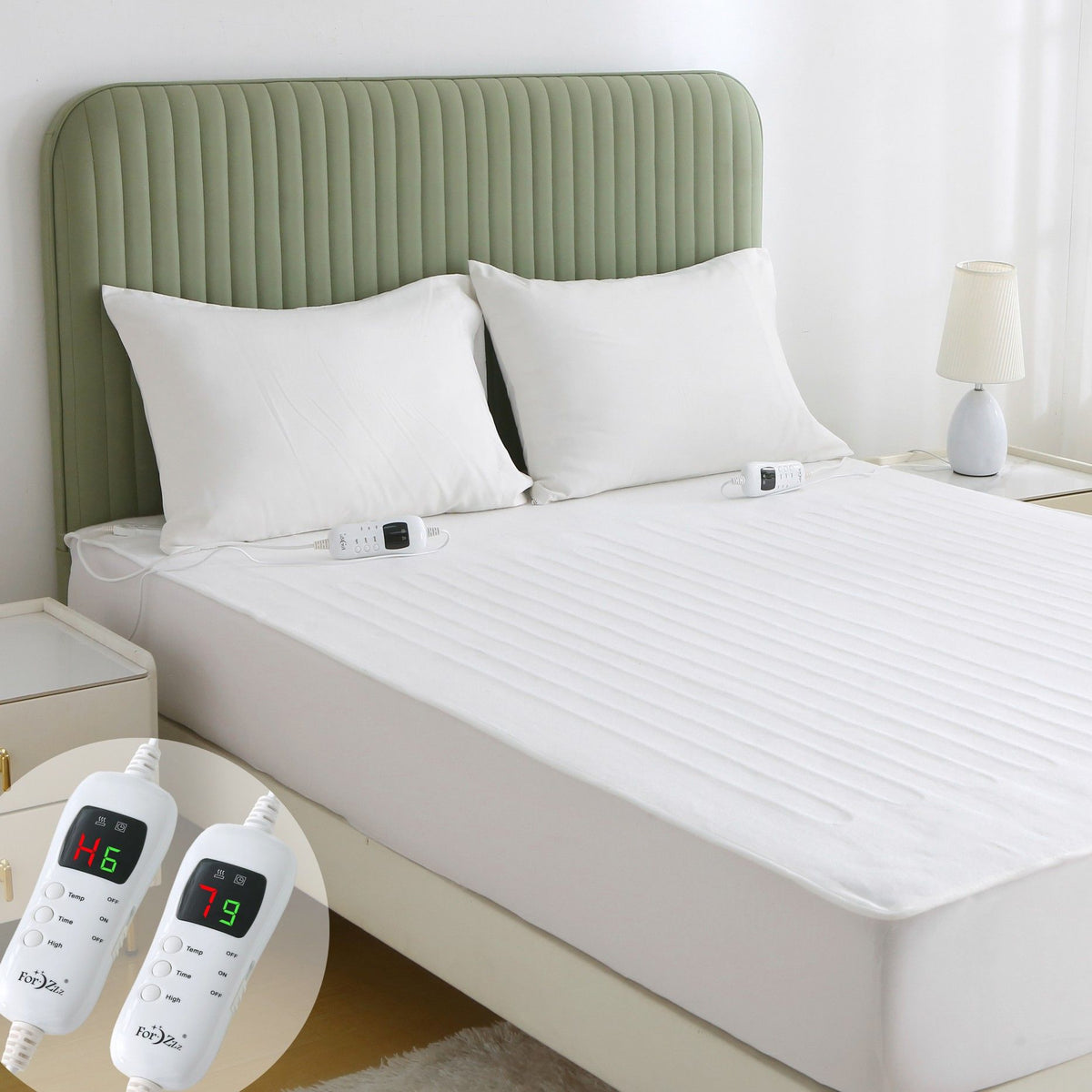 Electric Heated Mattress Pad Blanket with Dual Control &amp; 9-Hour Auto Off &amp; 9 Heat Settings, Preheat Functions, Overheat Protection, Machine Washable Fully Fitted Electric Sheet(King)