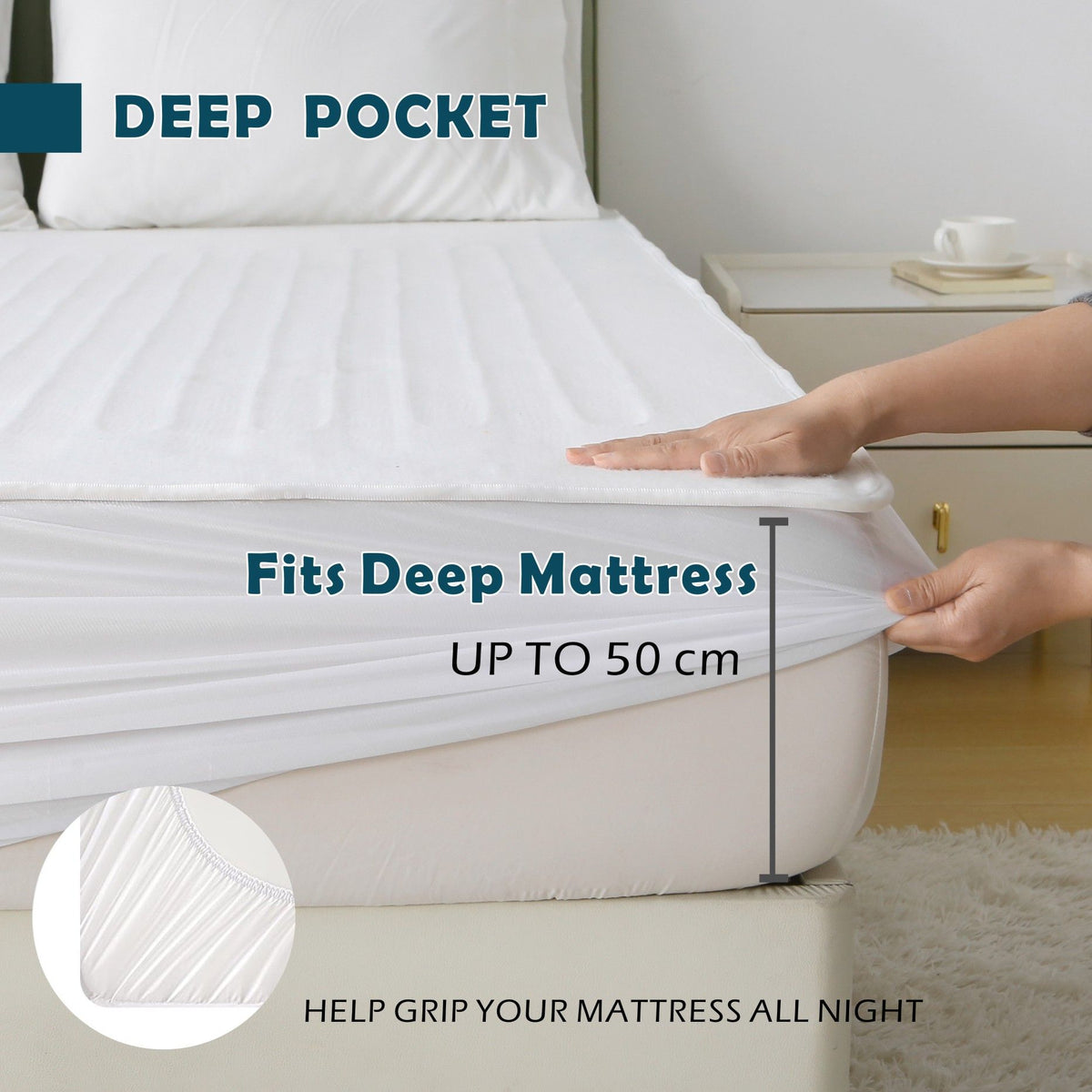 Electric Heated Mattress Pad Blanket with Dual Control & 9-Hour Auto Off & 9 Heat Settings, Preheat Functions, Overheat Protection, Machine Washable Fully Fitted Electric Sheet(King Single)