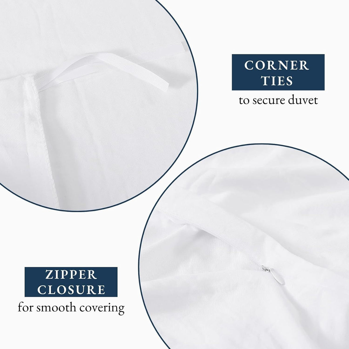 Hotel Soft Microfiber Duvet Cover Set-2000TC Quilt Cover Set & Pillowcases -1 Donna Cover Zipper Closure & 1 x Pillowcases-Breathable Bedding - Wrinkle, Fade, Stain Resistant(White,Double)