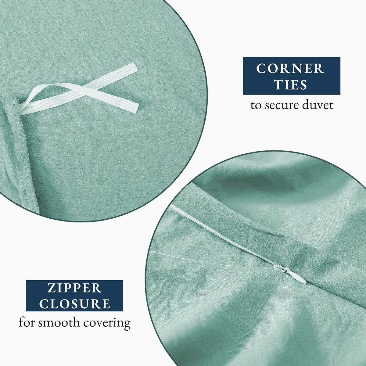 Hotel Soft Microfiber Duvet Cover Set-2000TC Quilt Cover Set & Pillowcases -1 Donna Cover Zipper Closure & 1 x Pillowcases-Breathable Bedding - Wrinkle, Fade, Stain Resistant(Ice Blue,Double)