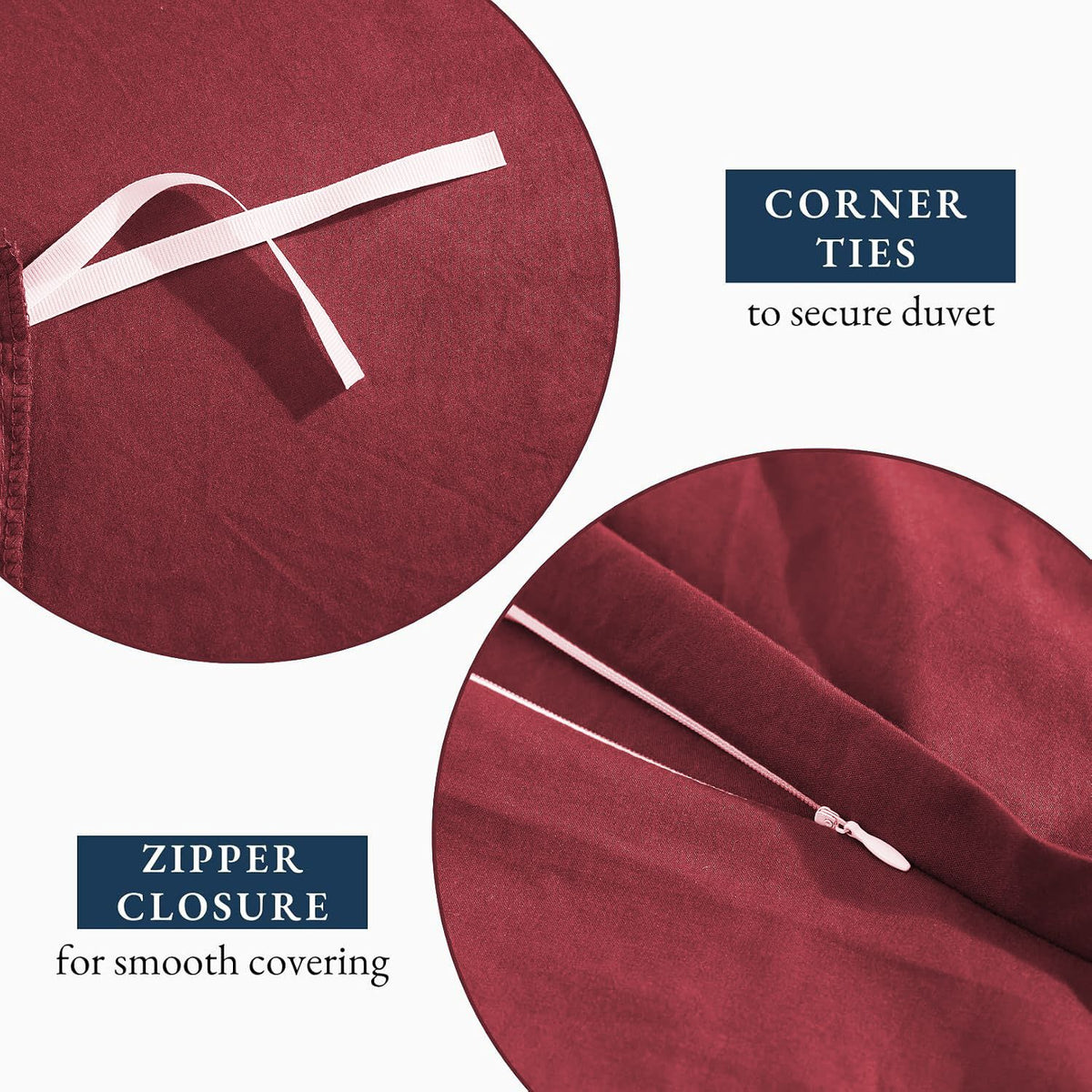 Hotel Soft Microfiber Duvet Cover Set-2000TC Quilt Cover Set & Pillowcases -1 Donna Cover Zipper Closure & 1 x Pillowcases-Breathable Bedding - Wrinkle, Fade, Stain Resistant(Red,King Single)