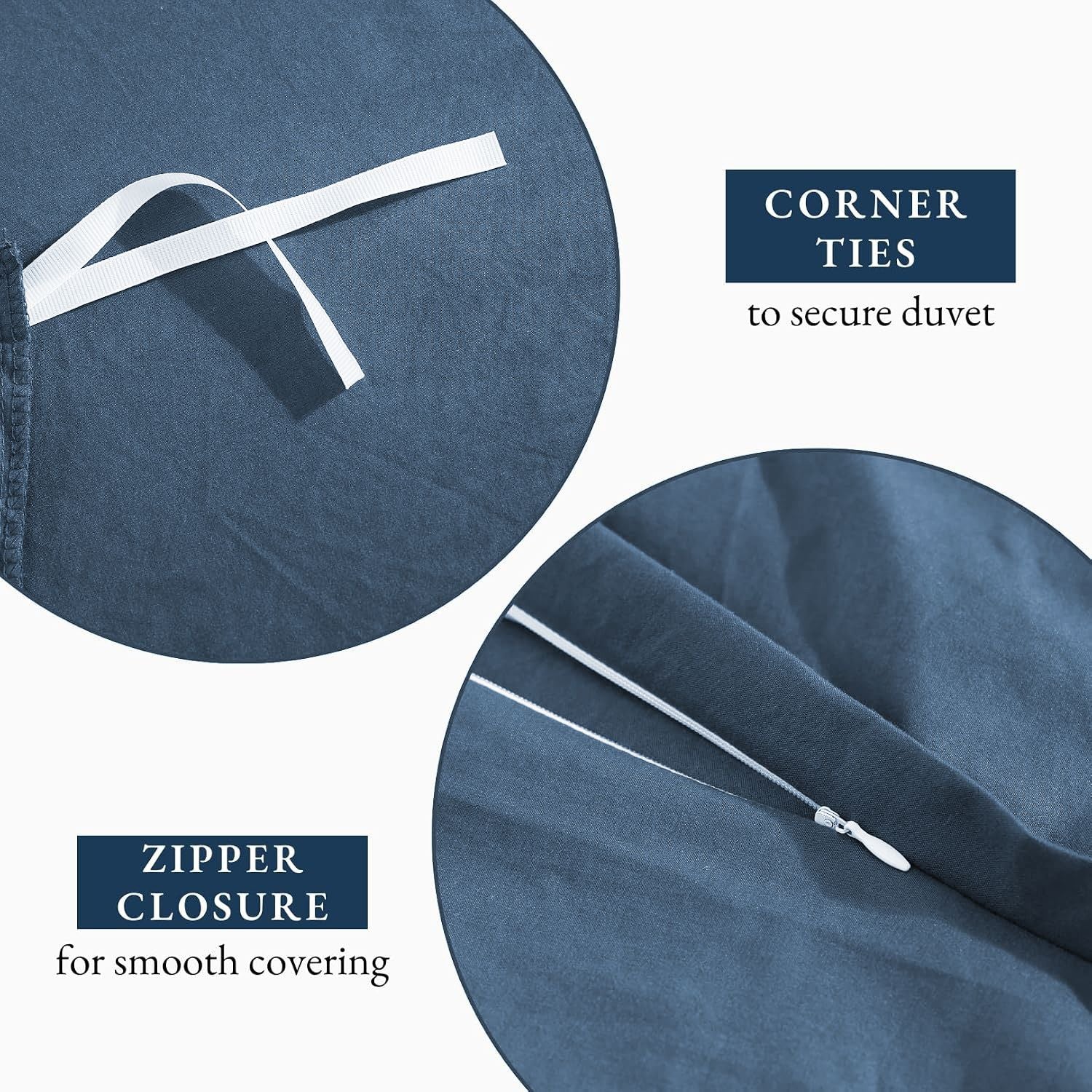 Hotel Soft Microfiber Duvet Cover Set-2000TC Quilt Cover Set & Pillowcases -1 Donna Cover Zipper Closure & 1 x Pillowcases-Breathable Bedding - Wrinkle, Fade, Stain Resistant(Ocean,King Single)