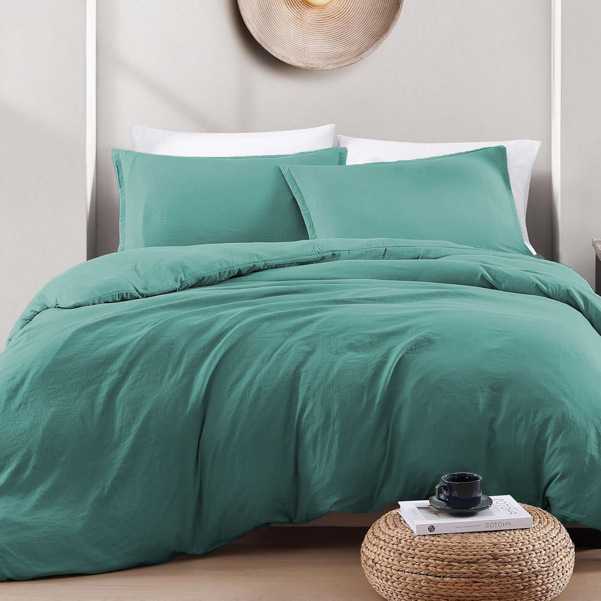 Hotel Soft Microfiber Duvet Cover Set-2000TC Quilt Cover Set & Pillowcases -1 Donna Cover Zipper Closure & 1 x Pillowcases-Breathable Bedding - Wrinkle, Fade, Stain Resistant(Biscay blue,King Single)