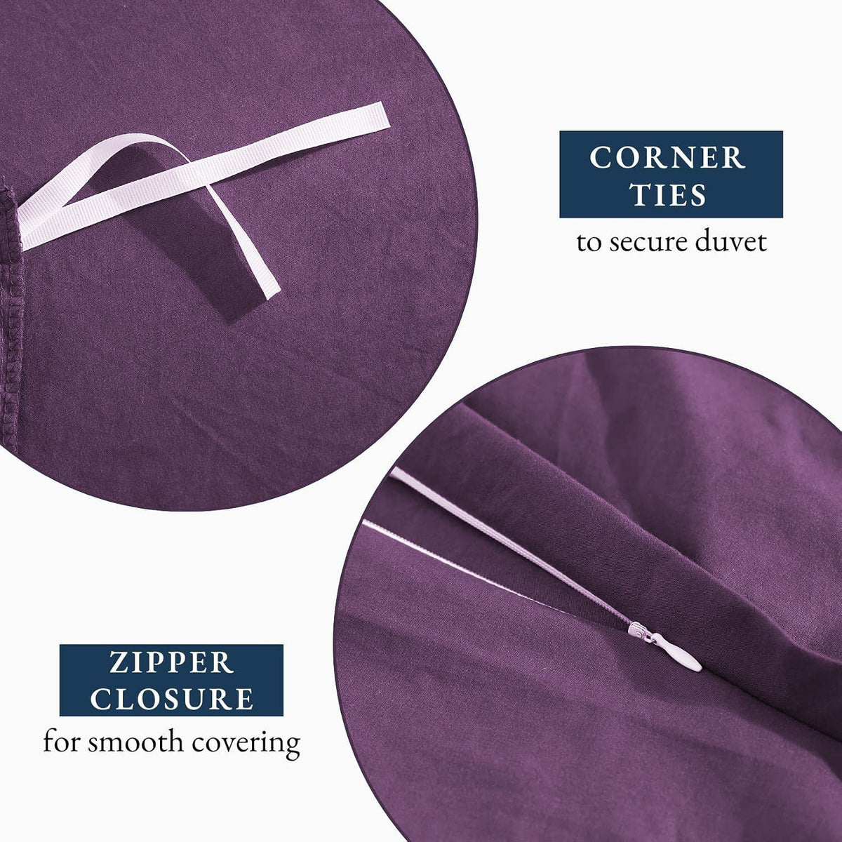 Hotel Soft Microfiber Duvet Cover Set-2000TC Quilt Cover Set & Pillowcases -1 Donna Cover Zipper Closure & 1 x Pillowcases-Breathable Bedding - Wrinkle, Fade, Stain Resistant(Purple,King Single)