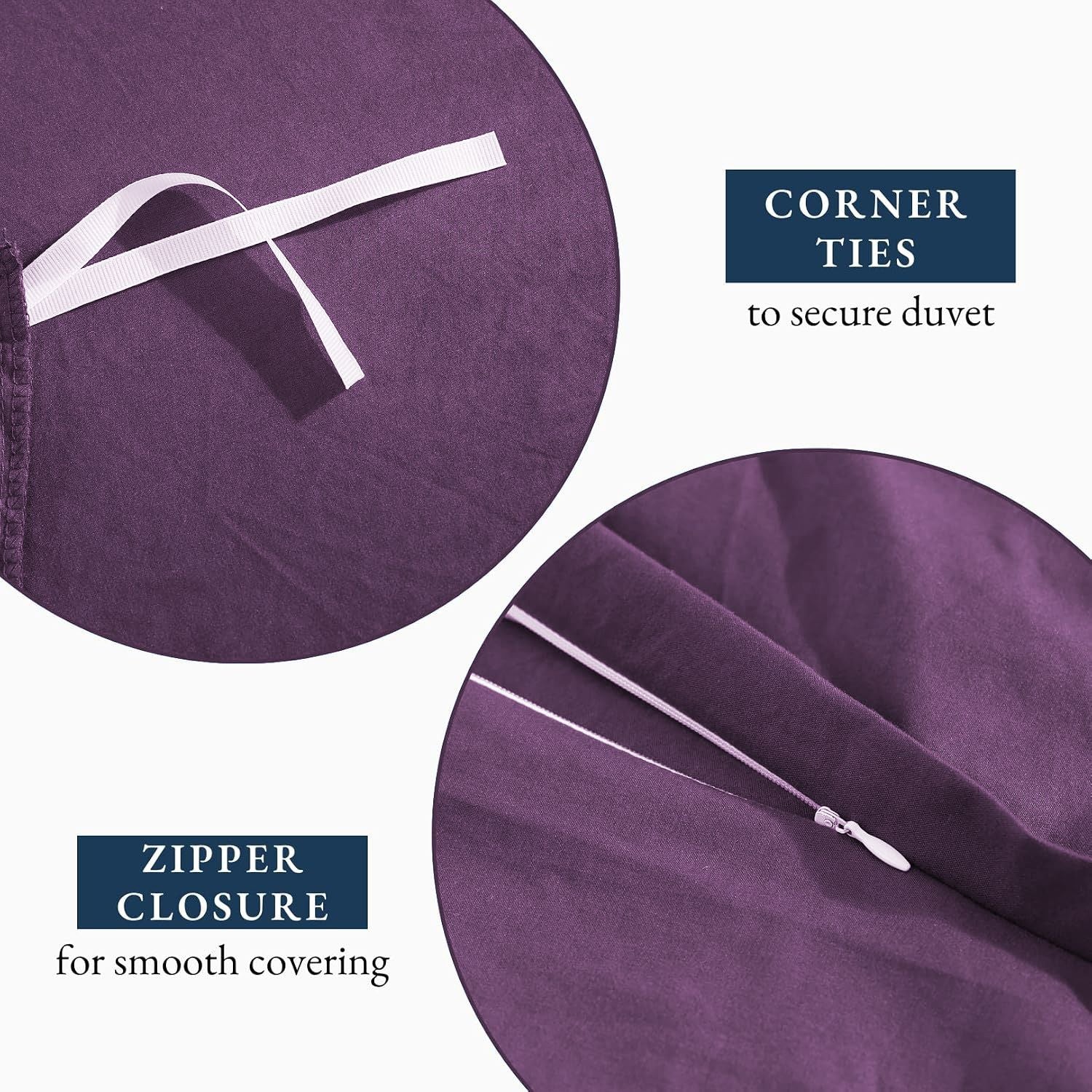Hotel Soft Microfiber Duvet Cover Set-2000TC Quilt Cover Set & Pillowcases -1 Donna Cover Zipper Closure & 1 x Pillowcases-Breathable Bedding - Wrinkle, Fade, Stain Resistant(Purple,King Single)