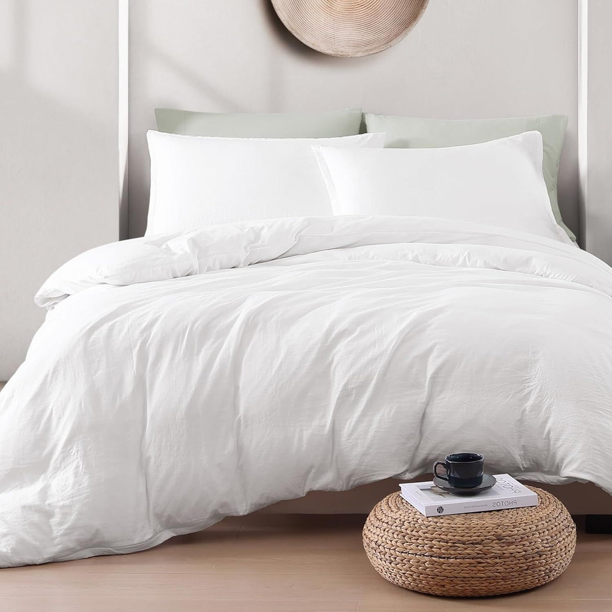 Hotel Soft Microfiber Duvet Cover Set-2000TC Quilt Cover Set & Pillowcases -1 Donna Cover Zipper Closure & 1 x Pillowcases-Breathable Bedding - Wrinkle, Fade, Stain Resistant(White,Single)