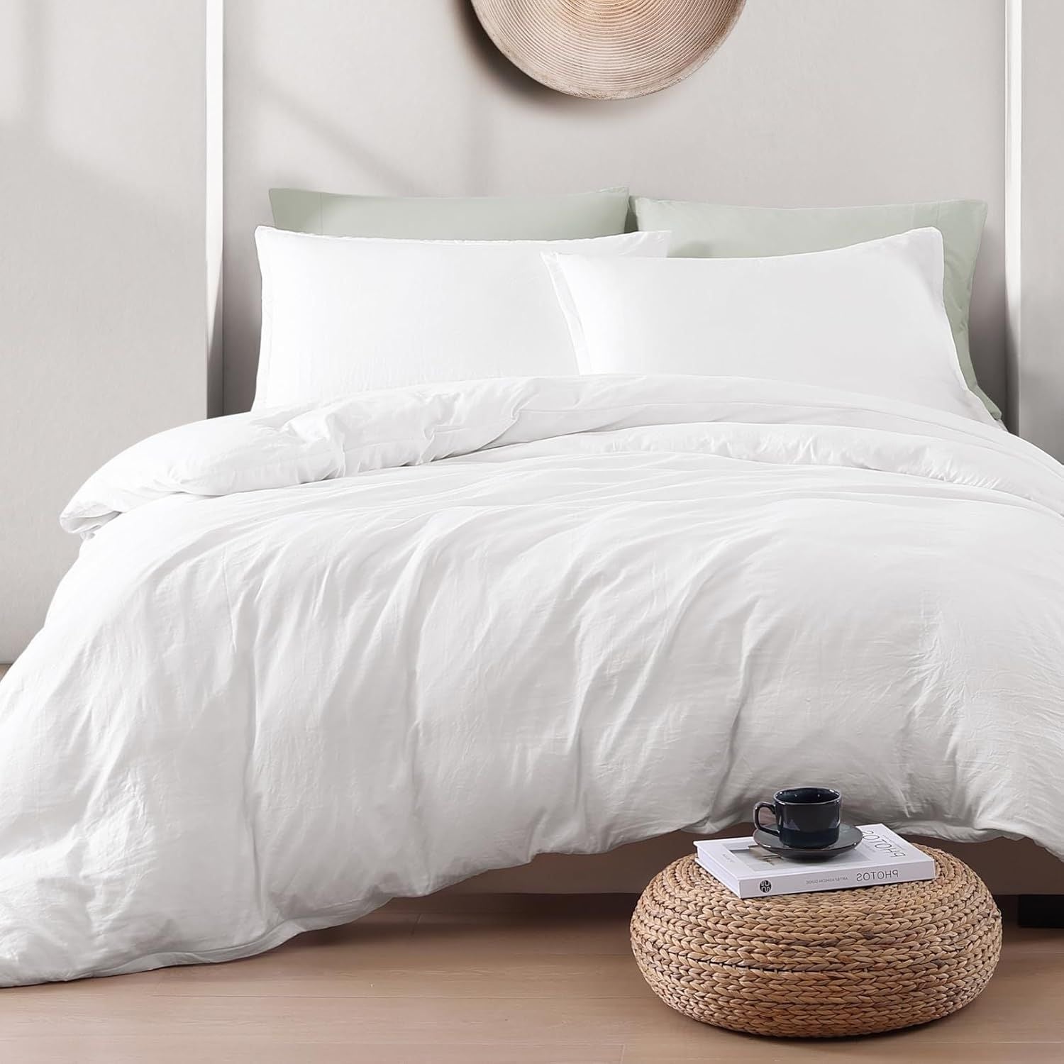 Hotel Soft Microfiber Duvet Cover Set-2000TC Quilt Cover Set & Pillowcases -1 Donna Cover Zipper Closure & 1 x Pillowcases-Breathable Bedding - Wrinkle, Fade, Stain Resistant(White,Single)