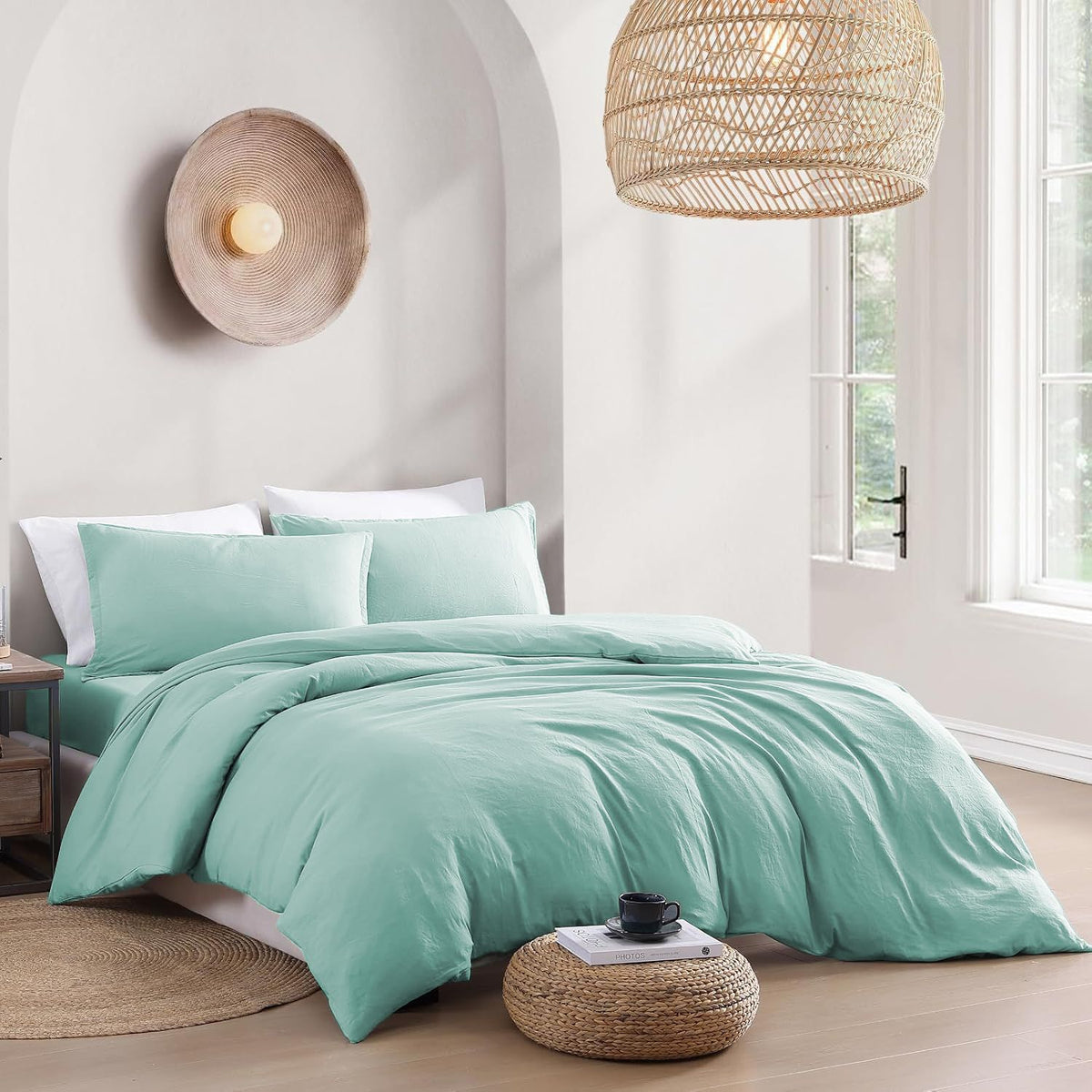 Hotel Soft Microfiber Duvet Cover Set-2000TC Quilt Cover Set & Pillowcases -1 Donna Cover Zipper Closure & 1 x Pillowcases-Breathable Bedding - Wrinkle, Fade, Stain Resistant(Ice Blue,Single)