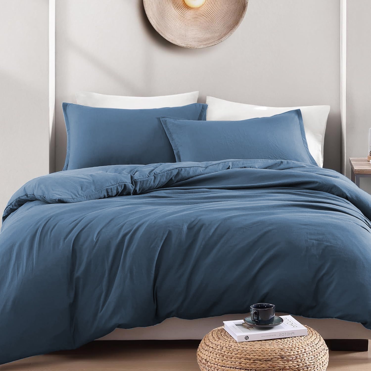 Hotel Soft Microfiber Duvet Cover Set-2000TC Quilt Cover Set & Pillowcases -1 Donna Cover Zipper Closure & 1 x Pillowcases-Breathable Bedding - Wrinkle, Fade, Stain Resistant(Ocean,Single)