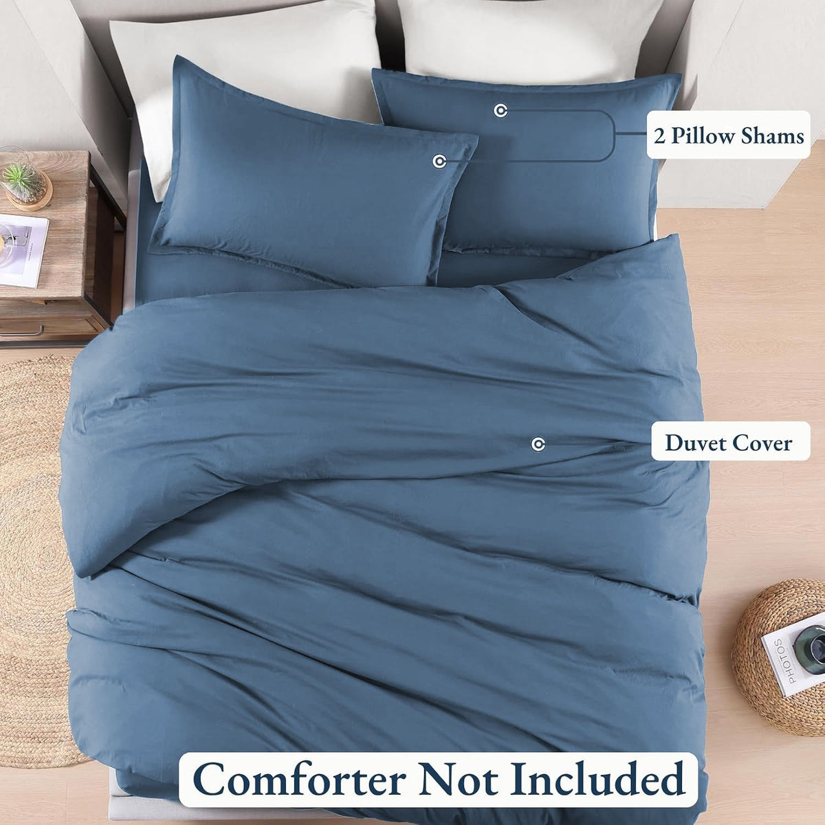 Hotel Soft Microfiber Duvet Cover Set-2000TC Quilt Cover Set & Pillowcases -1 Donna Cover Zipper Closure & 1 x Pillowcases-Breathable Bedding - Wrinkle, Fade, Stain Resistant(Ocean,Single)