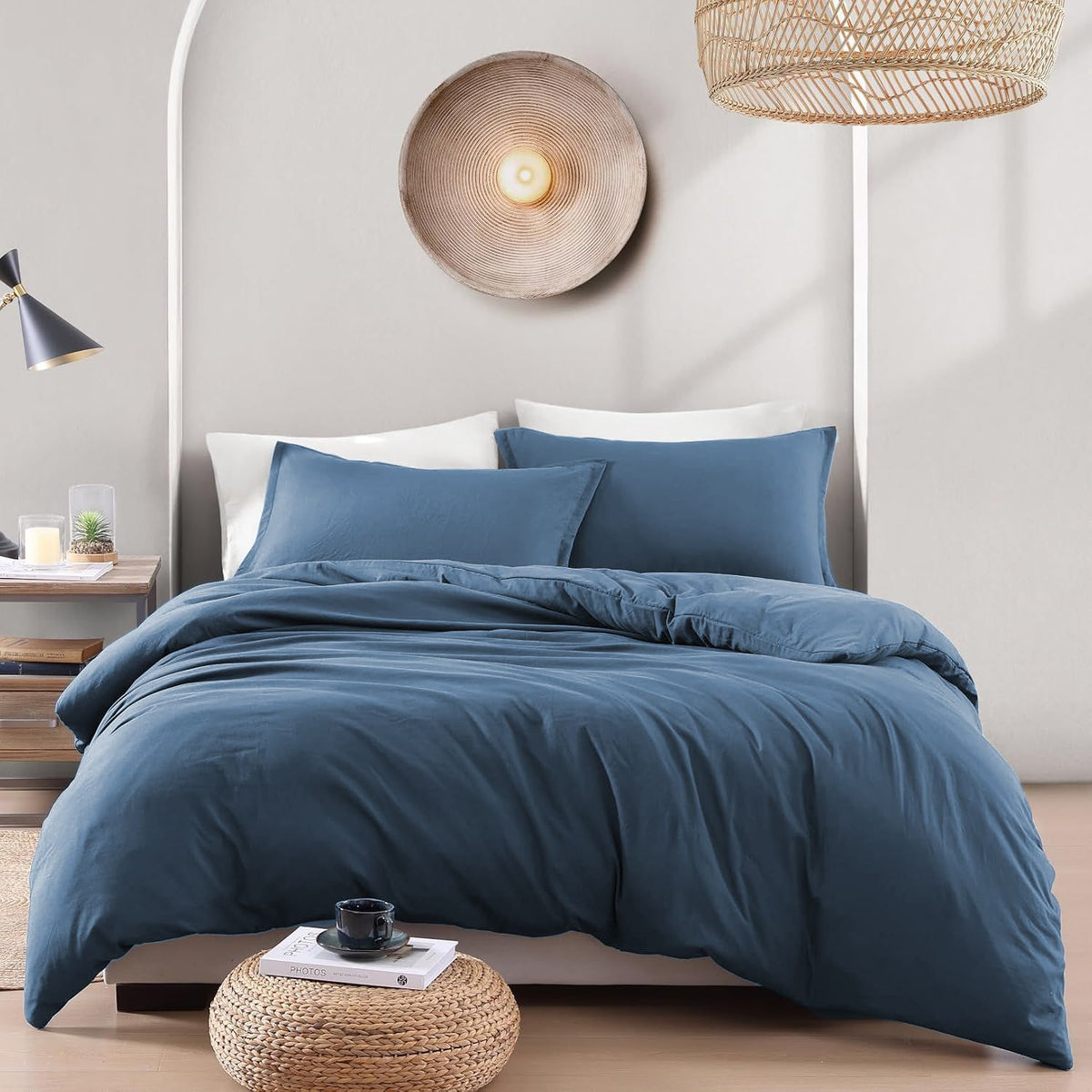 Hotel Soft Microfiber Duvet Cover Set-2000TC Quilt Cover Set & Pillowcases -1 Donna Cover Zipper Closure & 1 x Pillowcases-Breathable Bedding - Wrinkle, Fade, Stain Resistant(Ocean,Single)