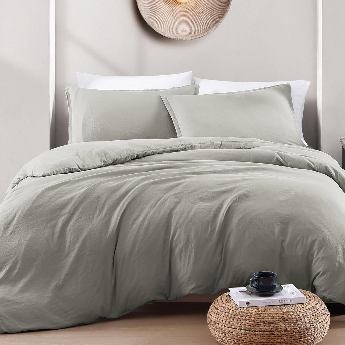 Hotel Soft Microfiber Duvet Cover Set-2000TC Quilt Cover Set & Pillowcases -1 Donna Cover Zipper Closure & 1 x Pillowcases-Breathable Bedding - Wrinkle, Fade, Stain Resistant(Grey,Single)