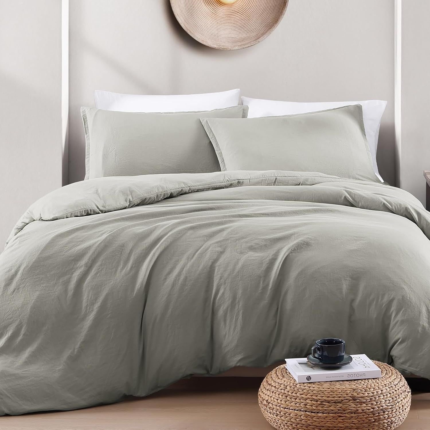 Hotel Soft Microfiber Duvet Cover Set-2000TC Quilt Cover Set & Pillowcases -1 Donna Cover Zipper Closure & 1 x Pillowcases-Breathable Bedding - Wrinkle, Fade, Stain Resistant(Grey,Single)