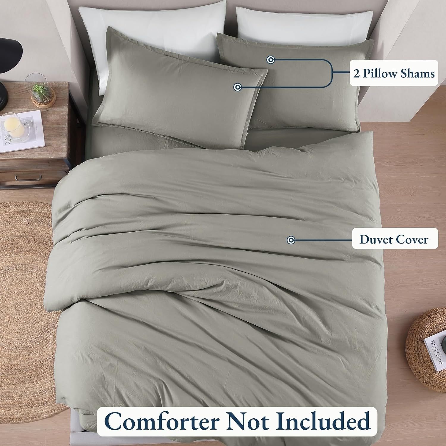 Hotel Soft Microfiber Duvet Cover Set-2000TC Quilt Cover Set & Pillowcases -1 Donna Cover Zipper Closure & 1 x Pillowcases-Breathable Bedding - Wrinkle, Fade, Stain Resistant(Grey,Single)