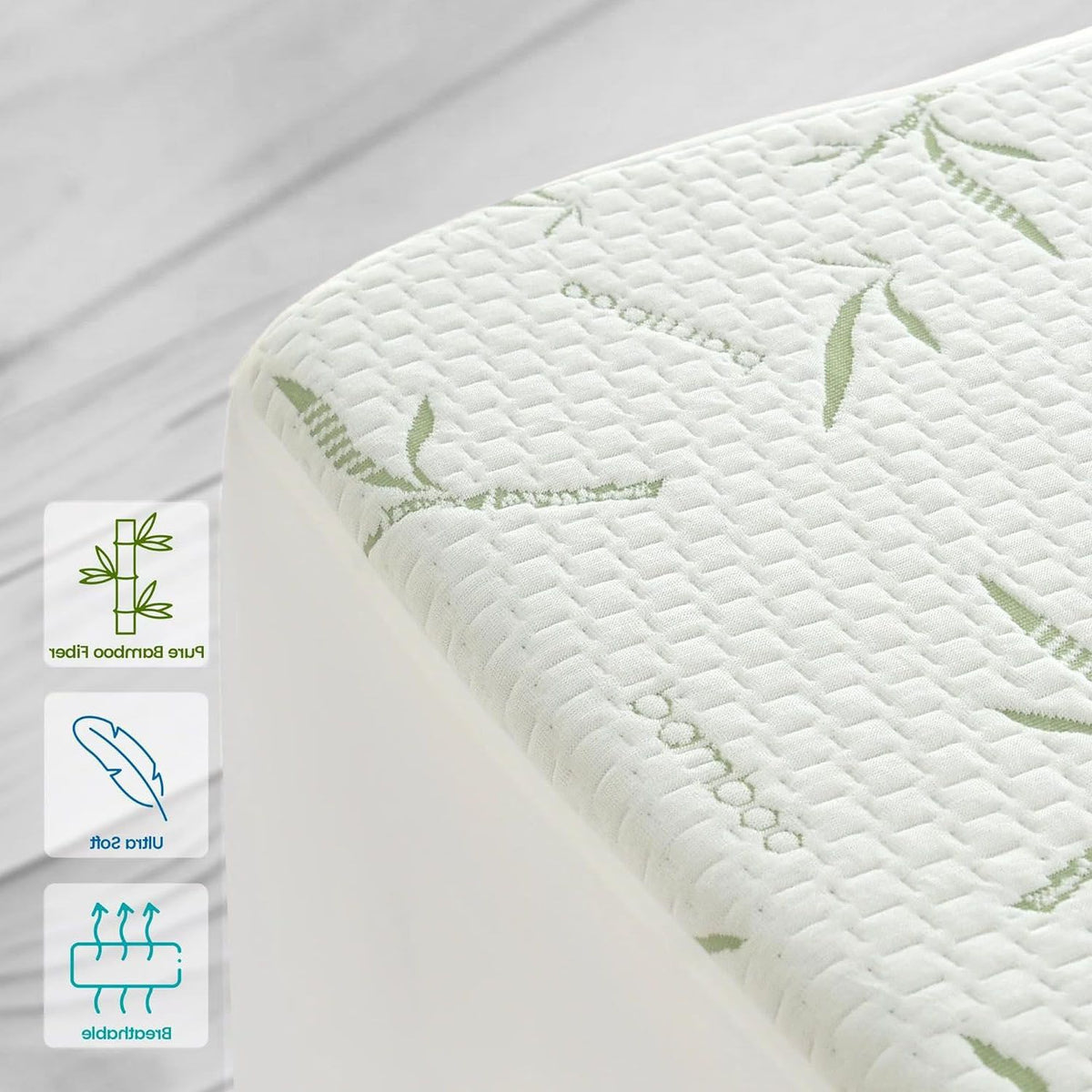 Waterproof Mattress Protector,Breathable Mattress Cover,3D Air Fabric Cooling Bed Pad Cover, Deep Pocket 40cm(King Single,Green)