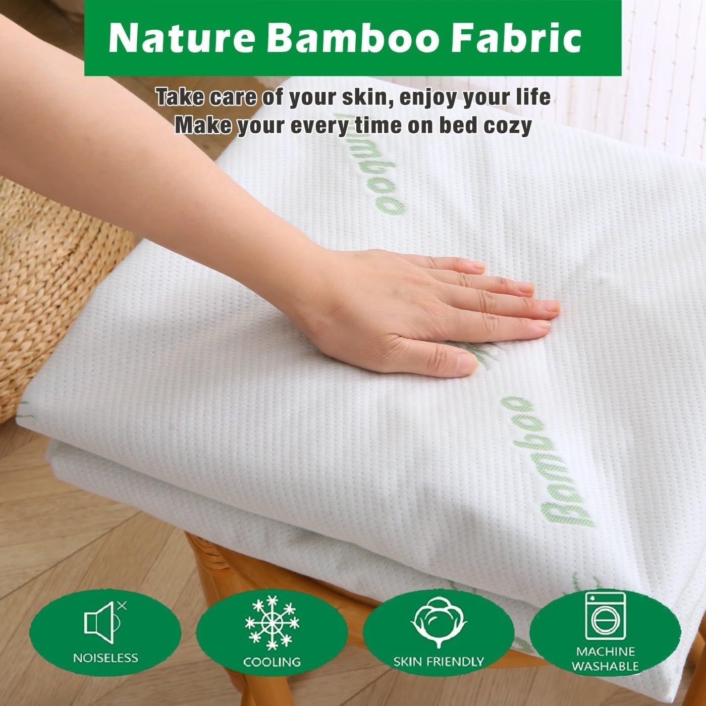 100% Waterproof Single Mattress Protector, Breathable Mattress Cover Single Size Bed, 3D Air Fabric Cooling Bed Pad Cover, Deep Pocket 40cm