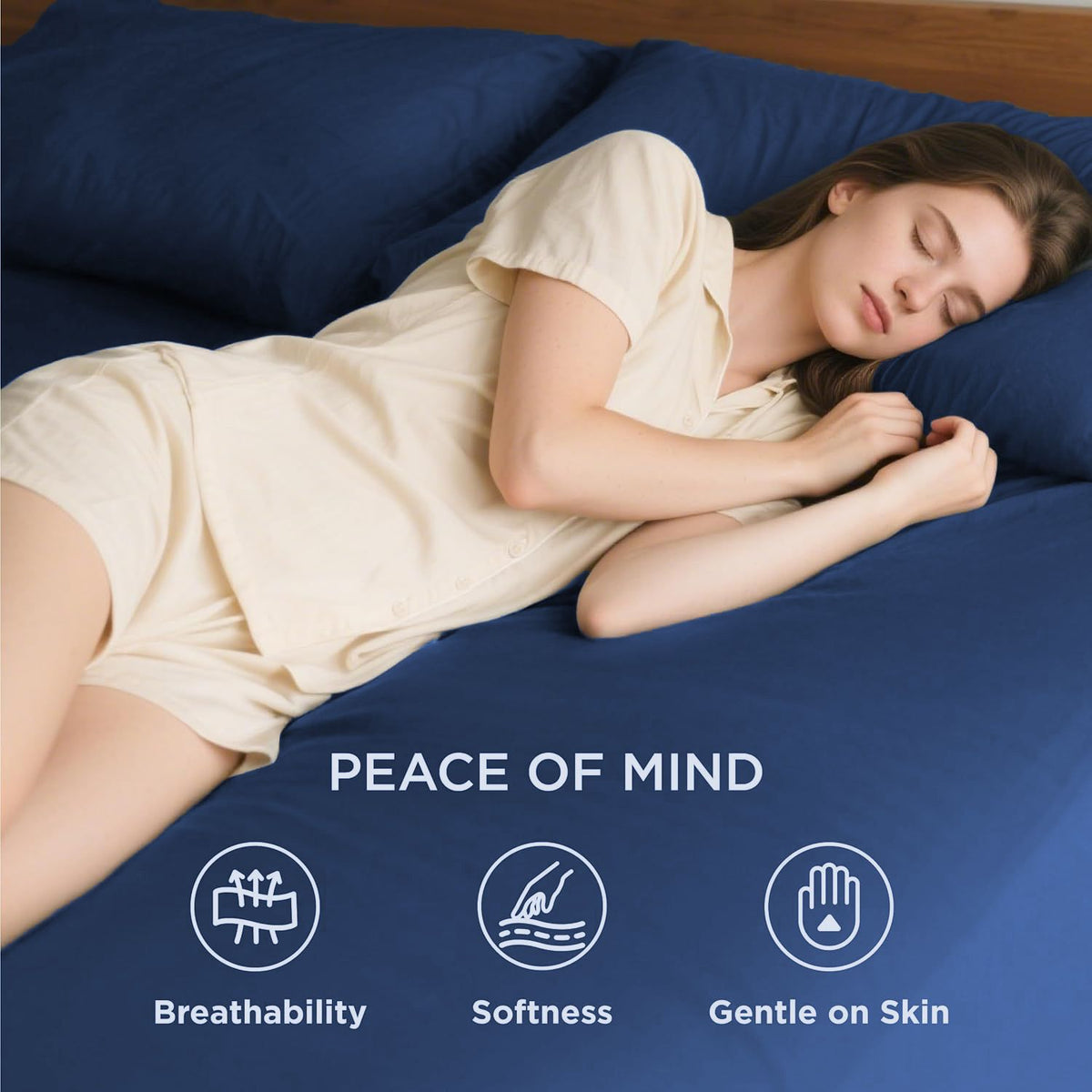 2000TC Hotel Quality Fitted Sheets - 2 Piece Fitted Sheets  -Breathable Bedding - Wrinkle, Fade, Stain Resistant- 16inch/40cm Deep Pocket Fitted Bed Sheets-Wrinkle and Fade Resistant,(Royal blue,Double)