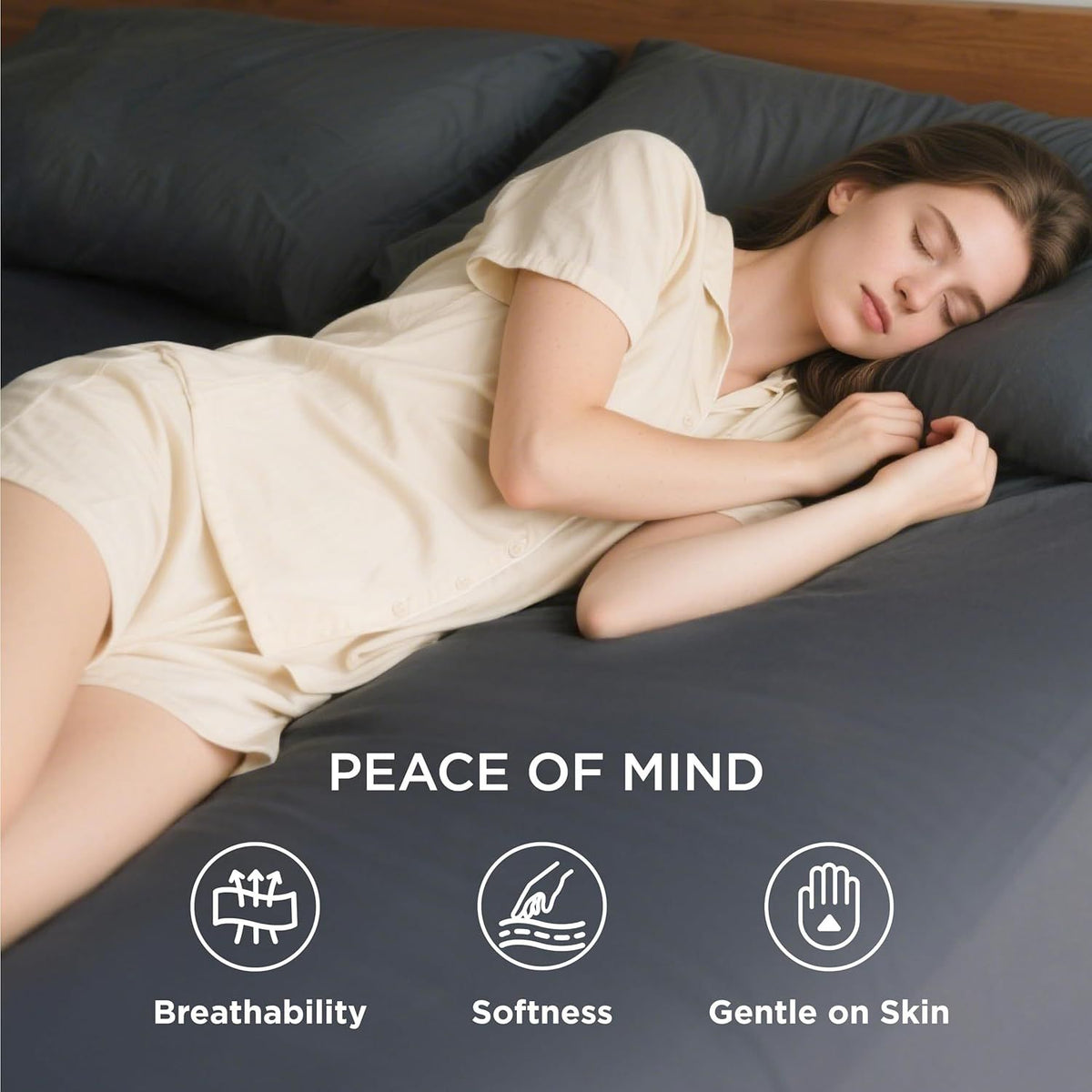 2000TC Hotel Quality Fitted Sheets - 2 Piece Fitted Sheets  -Breathable Bedding - Wrinkle, Fade, Stain Resistant- 16inch/40cm Deep Pocket Fitted Bed Sheets-Wrinkle and Fade Resistant,(Dark gray,Queen)