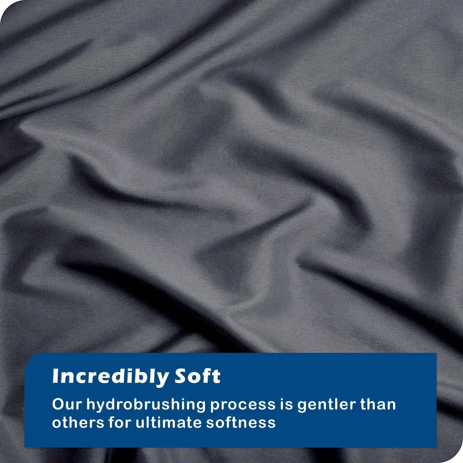 Hotel Soft Microfiber Duvet Cover Set-2000TC Quilt Cover Set & Pillowcases -1 Donna Cover Zipper Closure & 1 x Pillowcases-Breathable Bedding - Wrinkle, Fade, Stain Resistant(Dark gray,King Single)