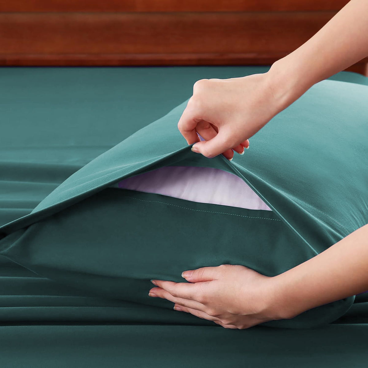 Hotel Soft Bed Sheet Set- Bedding Sheets & Pillowcases -Breathable Bedding - Wrinkle, Fade, Stain Resistant-Deep Pocket Flat Fitted Bed Sheet Set(Biscay blue,King Single)