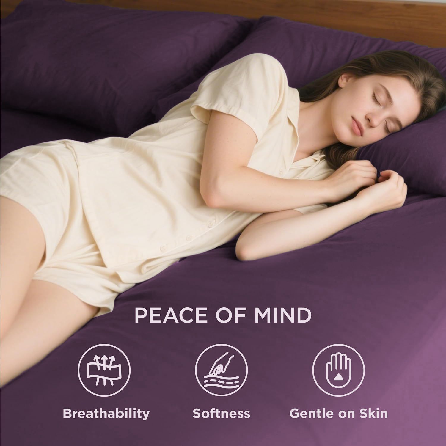 Hotel Soft Bed Sheet Set- Bedding Sheets & Pillowcases -Breathable Bedding - Wrinkle, Fade, Stain Resistant-Deep Pocket Flat Fitted Bed Sheet Set(Purple,King Single)
