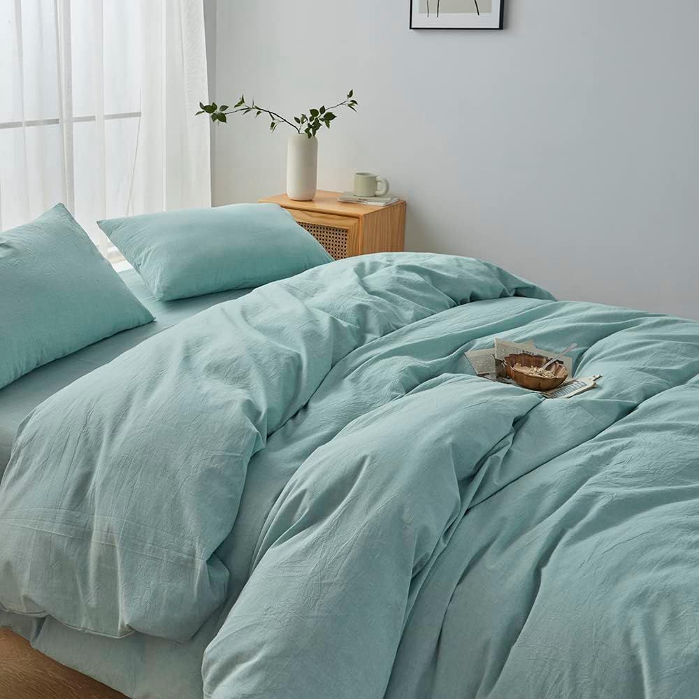 Hotel Soft Microfiber Duvet Cover Set-2000TC Quilt Cover Set & Pillowcases -1 Donna Cover Zipper Closure & 1 x Pillowcases-Breathable Bedding - Wrinkle, Fade, Stain Resistant(Ice Blue,Queen)