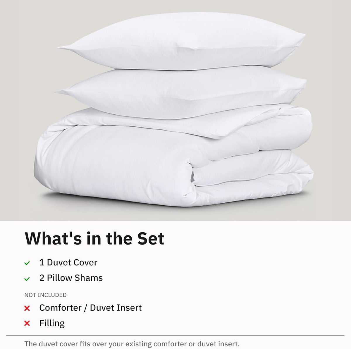 Hotel Soft Microfiber Duvet Cover Set-2000TC Quilt Cover Set & Pillowcases -1 Donna Cover Zipper Closure & 1 x Pillowcases-Breathable Bedding - Wrinkle, Fade, Stain Resistant(White,Single)