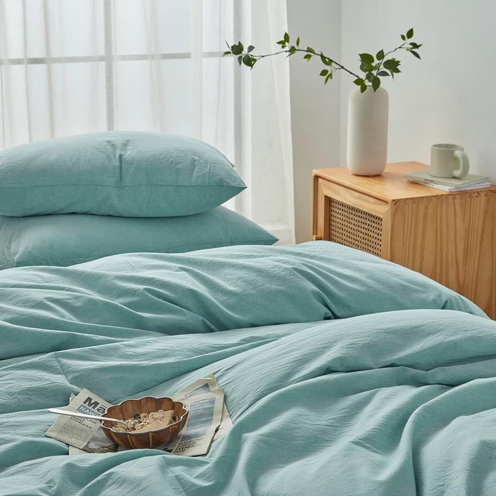 Hotel Soft Microfiber Duvet Cover Set-2000TC Quilt Cover Set & Pillowcases -1 Donna Cover Zipper Closure & 1 x Pillowcases-Breathable Bedding - Wrinkle, Fade, Stain Resistant(Ice Blue,Single)