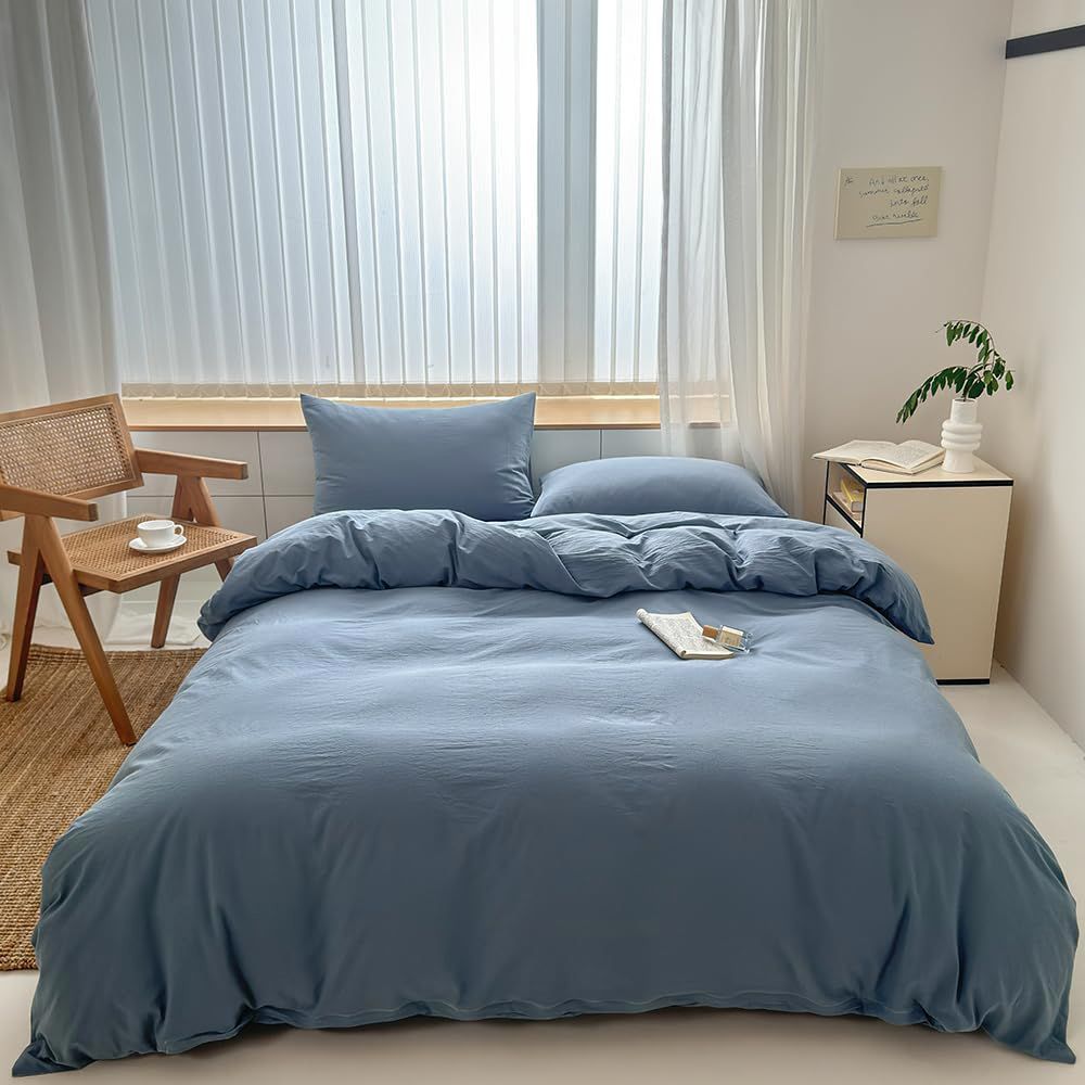 Hotel Soft Microfiber Duvet Cover Set-2000TC Quilt Cover Set & Pillowcases -1 Donna Cover Zipper Closure & 1 x Pillowcases-Breathable Bedding - Wrinkle, Fade, Stain Resistant(Ocean,Single)