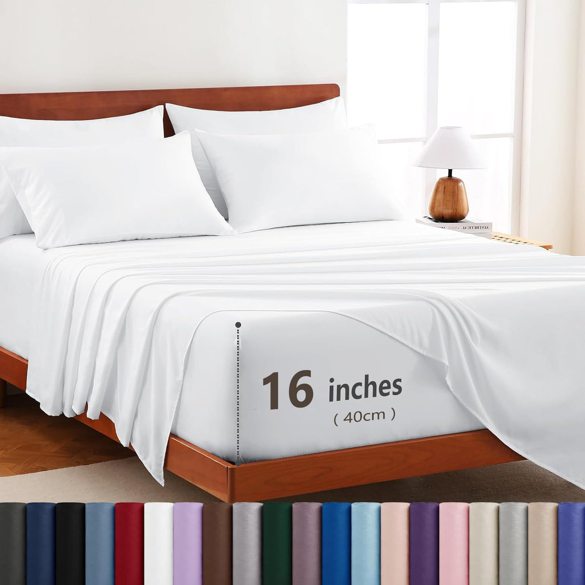 Hotel Soft Bed Sheet Set- Bedding Sheets &amp; Pillowcases -Breathable Bedding - Wrinkle, Fade, Stain Resistant-Deep Pocket Flat Fitted Bed Sheet Set(Raw white,Single)