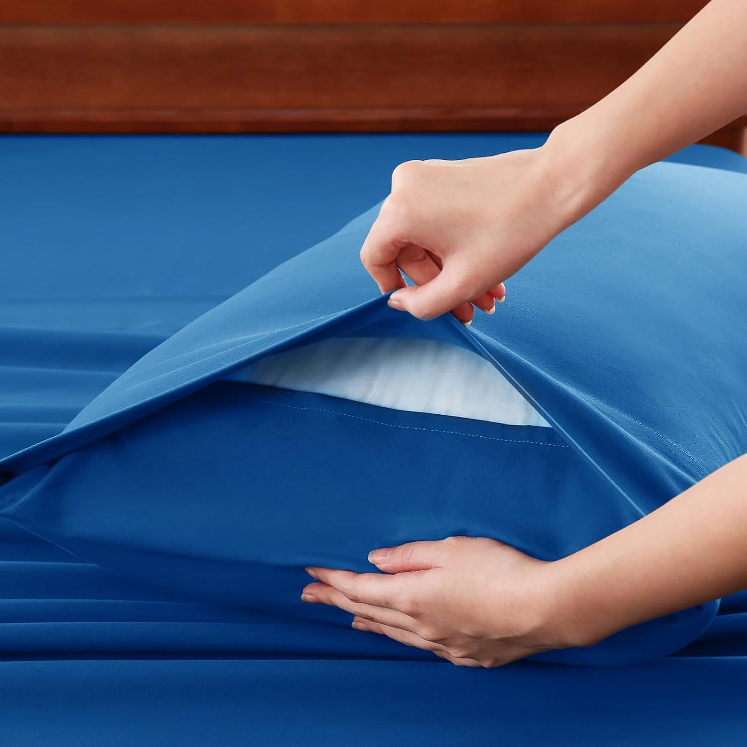 Hotel Soft Bed Sheet Set- Bedding Sheets & Pillowcases -Breathable Bedding - Wrinkle, Fade, Stain Resistant-Deep Pocket Flat Fitted Bed Sheet Set(Royal blue,Single)