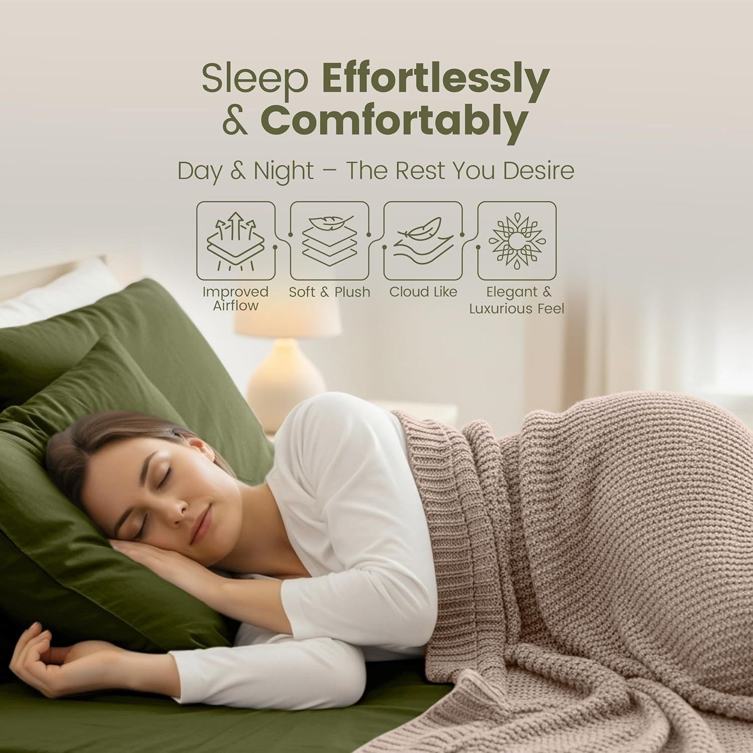 Hotel Quality Fitted Sheet - 1 Piece Fitted Sheet  -Breathable Bedding - Wrinkle, Fade, Stain Resistant- 16inch/40cm Deep Pocket Fitted Bed Sheet-Wrinkle and Fade Resistant,(Olive green,Super King)