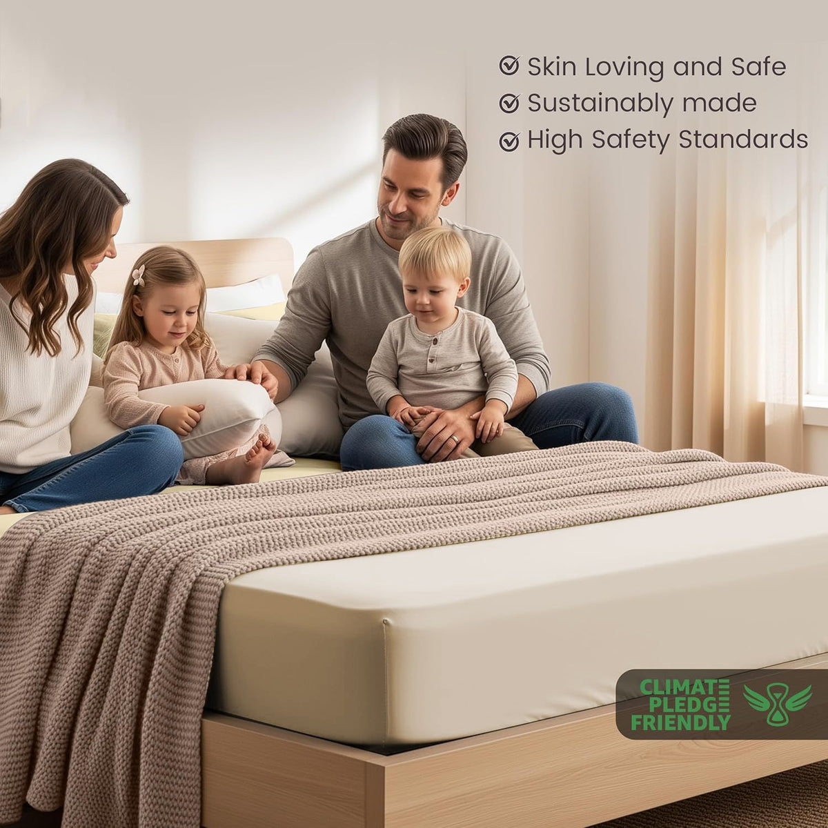 Hotel Quality Fitted Sheet - 1 Piece Fitted Sheet  -Breathable Bedding - Wrinkle, Fade, Stain Resistant- 16inch/40cm Deep Pocket Fitted Bed Sheet-Wrinkle and Fade Resistant,(Cream White,Super King)