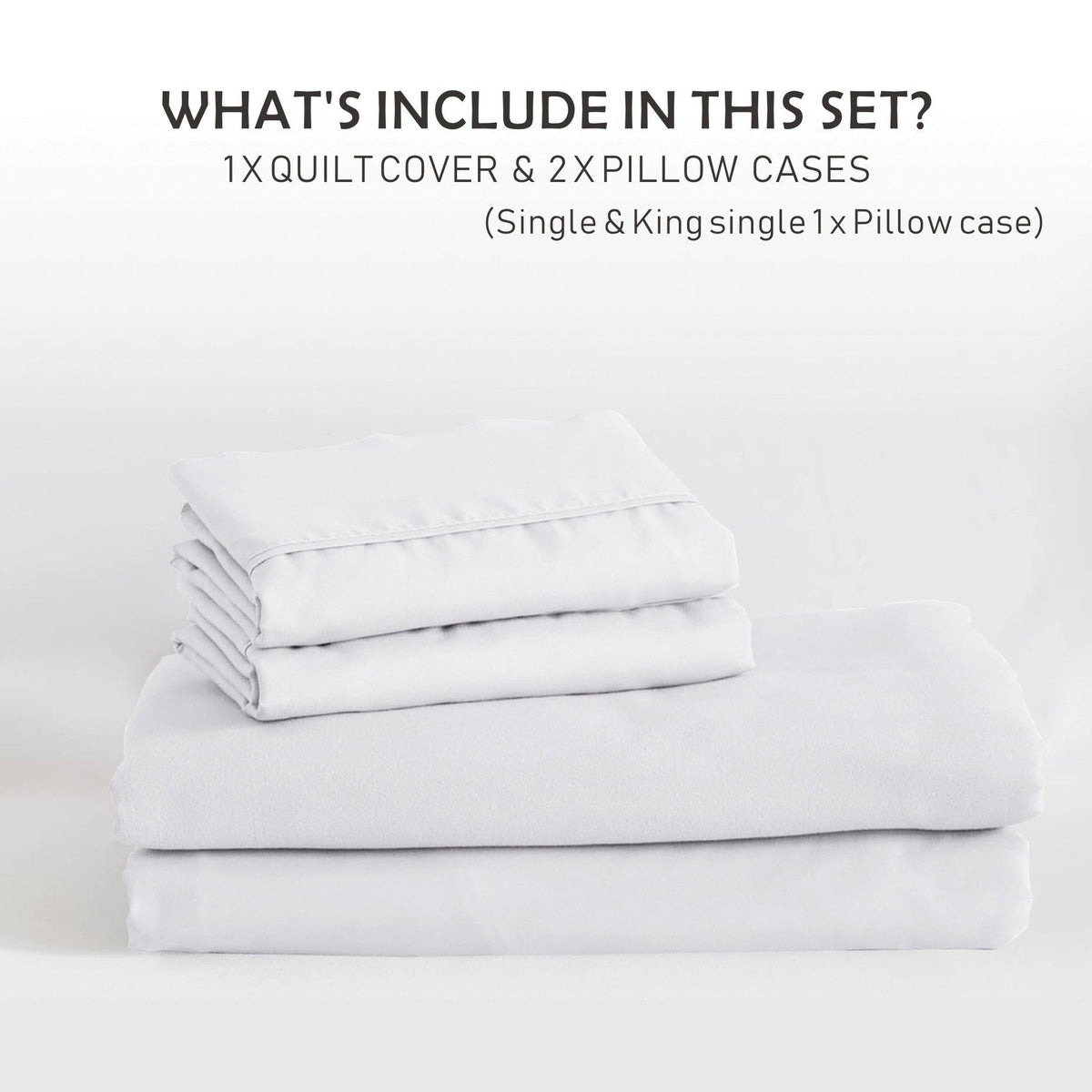 3 Piece Hotel Soft Microfiber Quilt Cover Set-2000TC Duvet/Donna Cover Set & Pillowcases -1 Quilt Cover Zipper Closure & 1 x Pillowcases-Breathable Bedding - Wrinkle, Fade, Stain Resistant(White,Double)