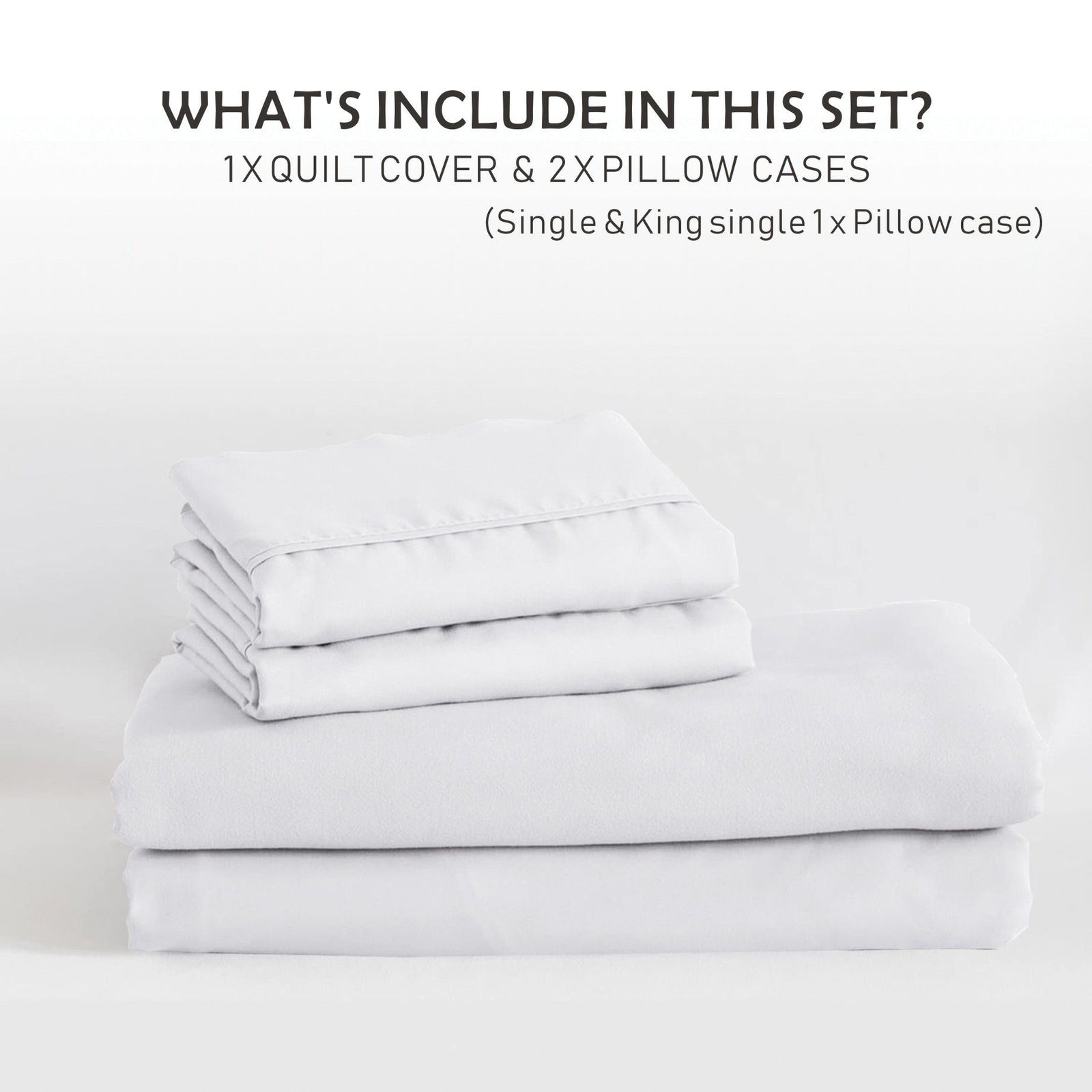 3 Piece Hotel Soft Microfiber Quilt Cover Set-2000TC Duvet/Donna Cover Set & Pillowcases -1 Quilt Cover Zipper Closure & 1 x Pillowcases-Breathable Bedding - Wrinkle, Fade, Stain Resistant(White,Double)