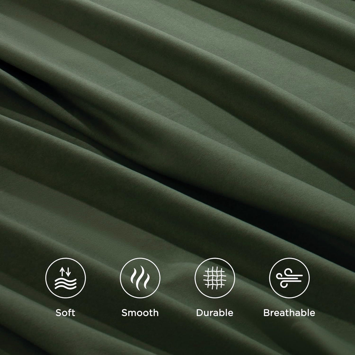 Hotel Quality Fitted Sheet - 1 Piece Fitted Sheet  -Breathable Bedding - Wrinkle, Fade, Stain Resistant- 16inch/40cm Deep Pocket Fitted Bed Sheet-Wrinkle and Fade Resistant,(Olive green,Double)