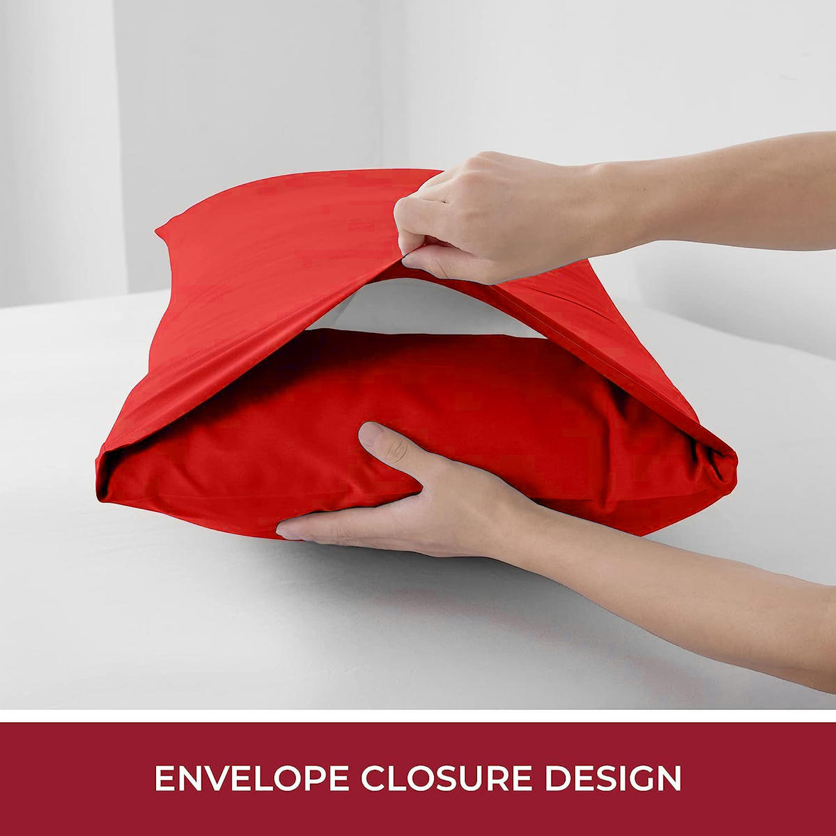 3 Piece Fitted Sheet Set- Fitted Sheet & Pillowcases -Breathable Bedding - Wrinkle, Fade, Stain Resistant- 40cm Deep Pocket Fitted Bed Sheet Set(Red,King)