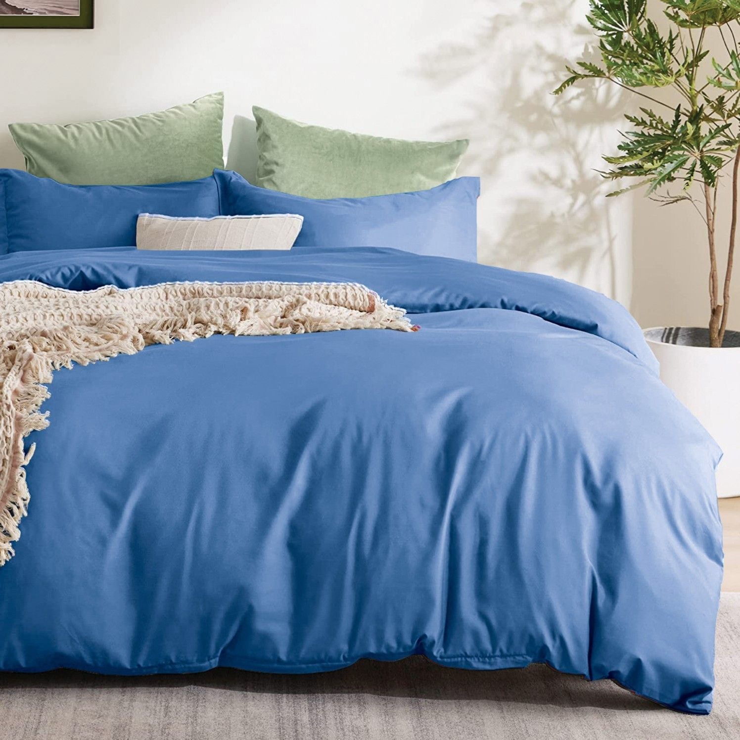2 Piece Hotel Soft Microfiber Quilt Cover Set-2000TC Duvet/Donna Cover Set & Pillowcases -1 Quilt Cover Zipper Closure & 1 x Pillowcases-Breathable Bedding - Wrinkle, Fade, Stain Resistant(Ocean,King Single)