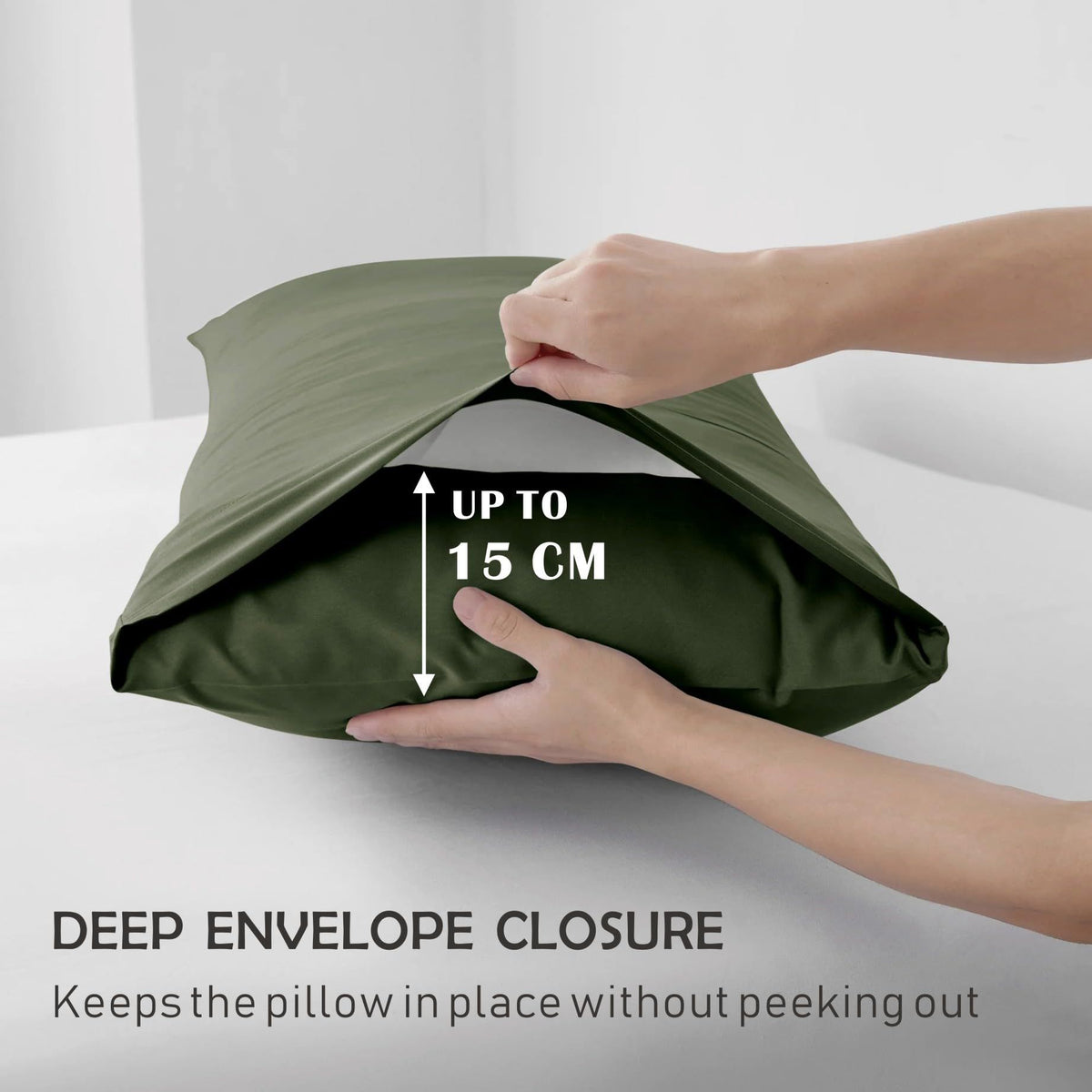 2 Piece Fitted Sheet Set- Fitted Sheet & Pillowcases -Breathable Bedding - Wrinkle, Fade, Stain Resistant- 40cm Deep Pocket Fitted Bed Sheet Set(Olive green,King Single)