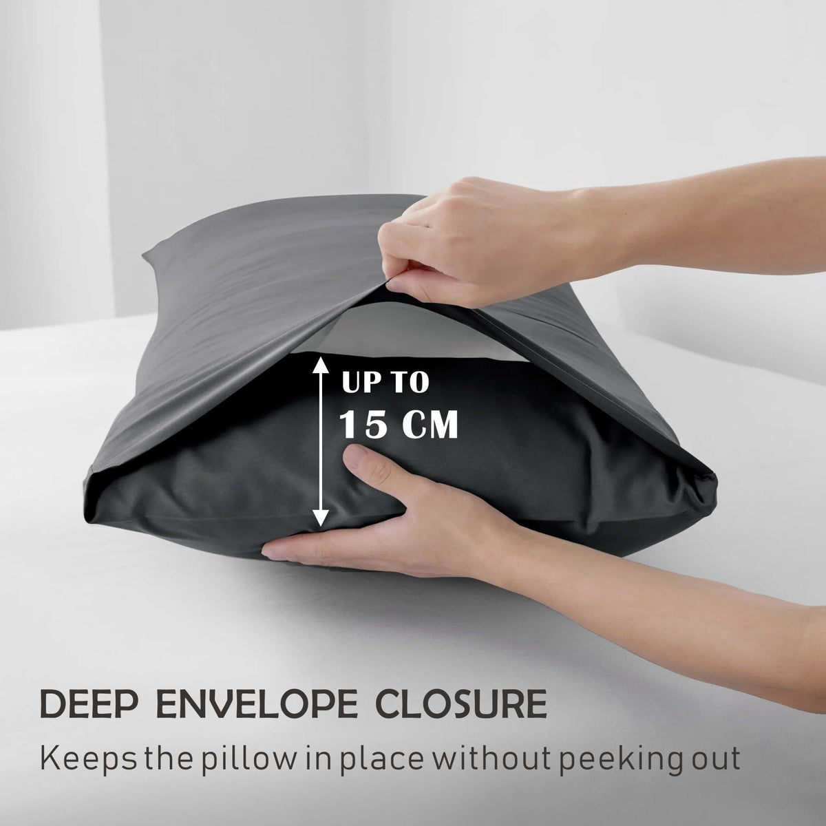 3 Piece Fitted Sheet Set- Fitted Sheet & Pillowcases -Breathable Bedding - Wrinkle, Fade, Stain Resistant- 40cm Deep Pocket Fitted Bed Sheet Set(Dark gray,Queen)