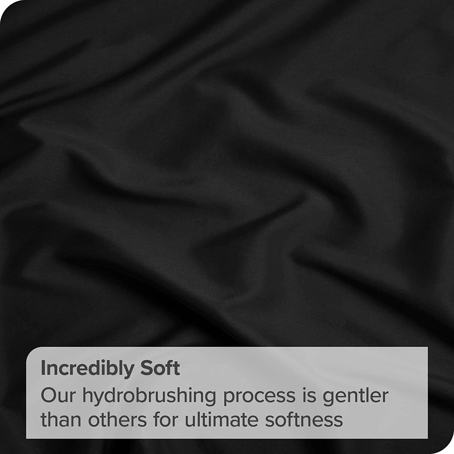 4 Piece Bed Sheet Set- Bedding Sheets & Pillowcases -Breathable Bedding - Wrinkle, Fade, Stain Resistant-Deep Pocket Flat Fitted Bed Sheet Set(Black,Queen)