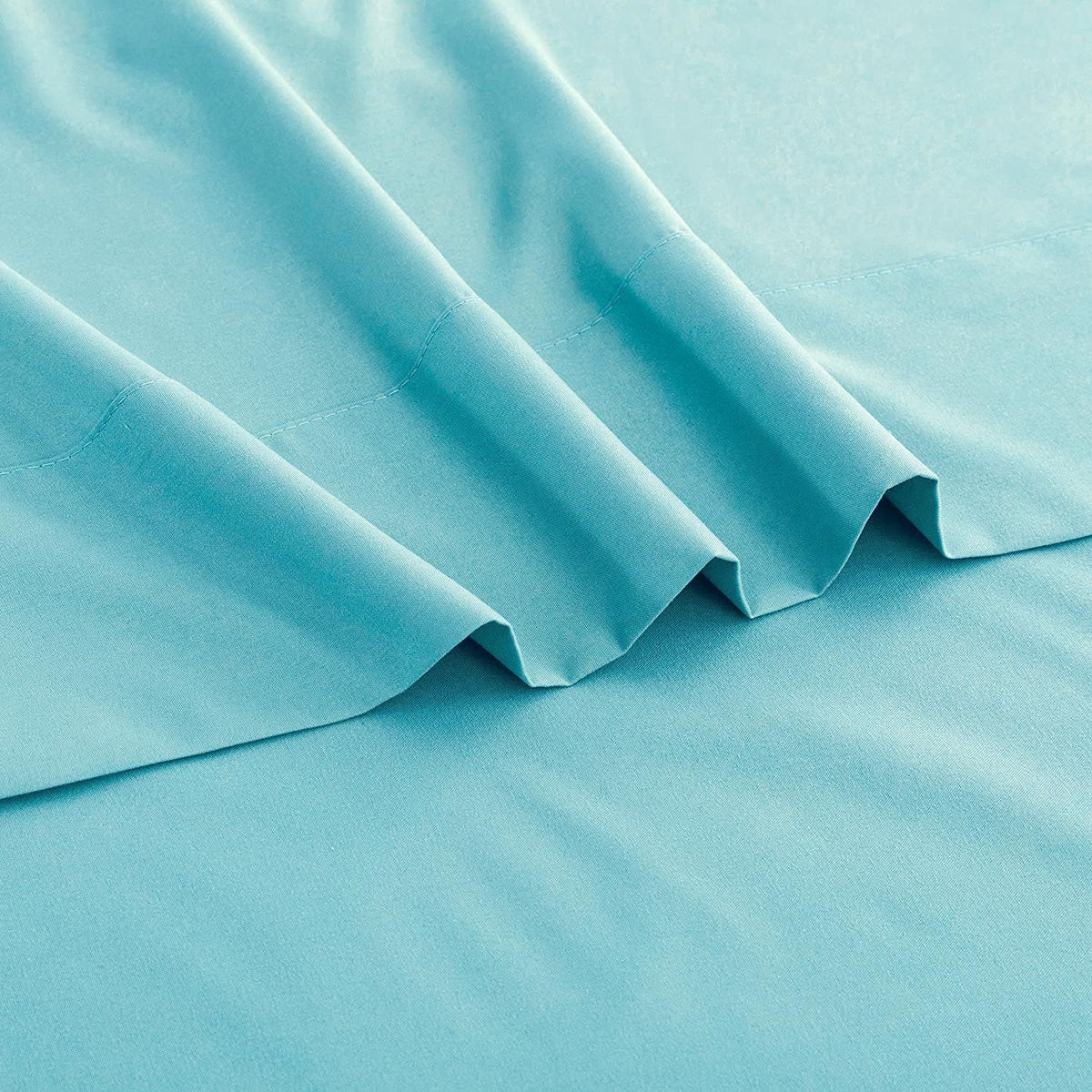 Elegant Comfort Premium Hotel Quality 1-Piece Queen Flat Sheet, Luxury and Softest 2000 Thread Count Bedding Flat Sheet(Queen,Ice blue)