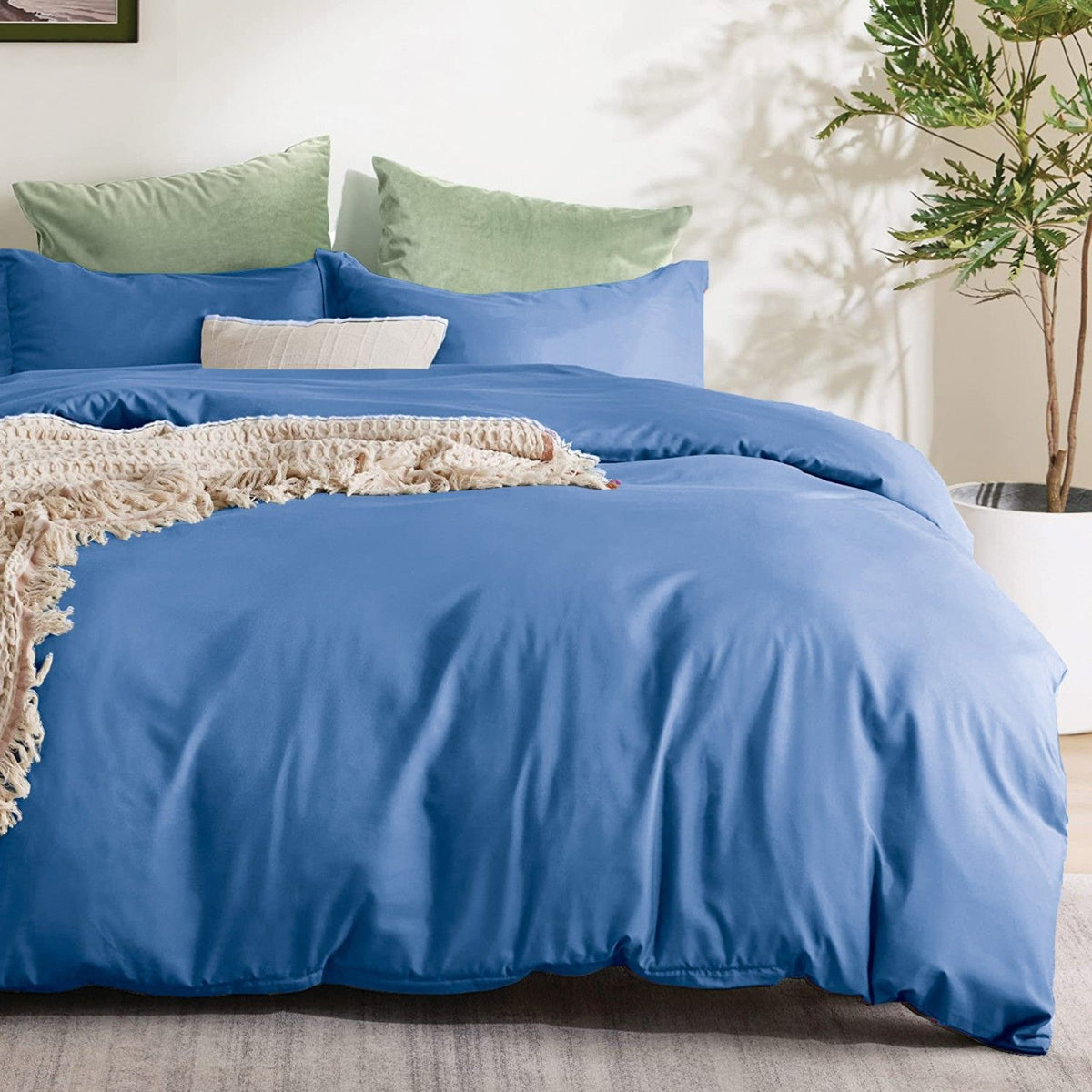 2 Piece Hotel Soft Microfiber Quilt Cover Set-2000TC Duvet/Donna Cover Set & Pillowcases -1 Quilt Cover Zipper Closure & 1 x Pillowcases-Breathable Bedding - Wrinkle, Fade, Stain Resistant(Ocean,Single)