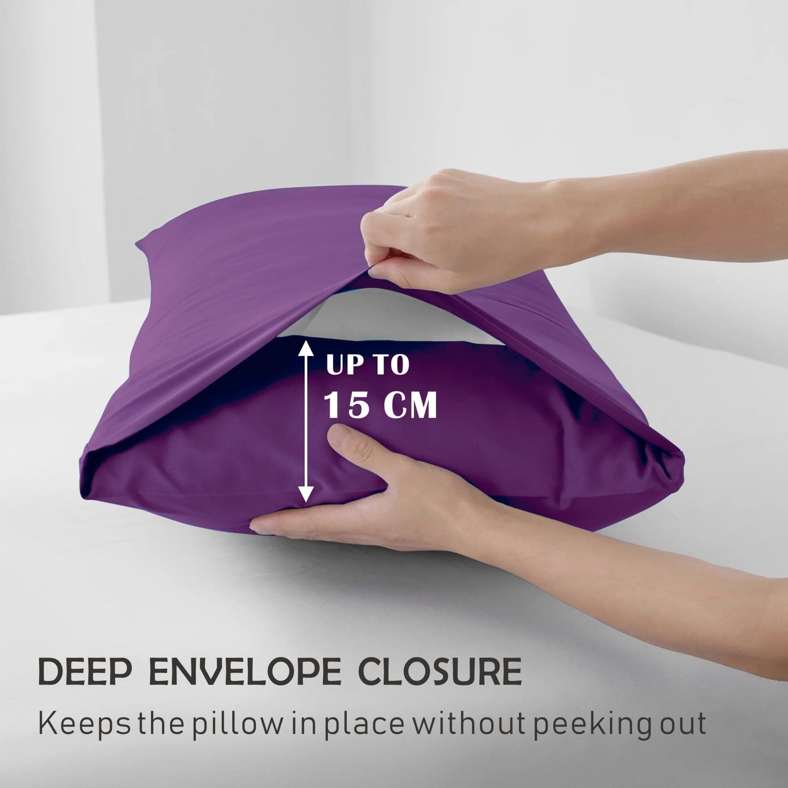 2 Piece Fitted Sheet Set- Fitted Sheet & Pillowcases -Breathable Bedding - Wrinkle, Fade, Stain Resistant- 40cm Deep Pocket Fitted Bed Sheet Set(Purple,Single)