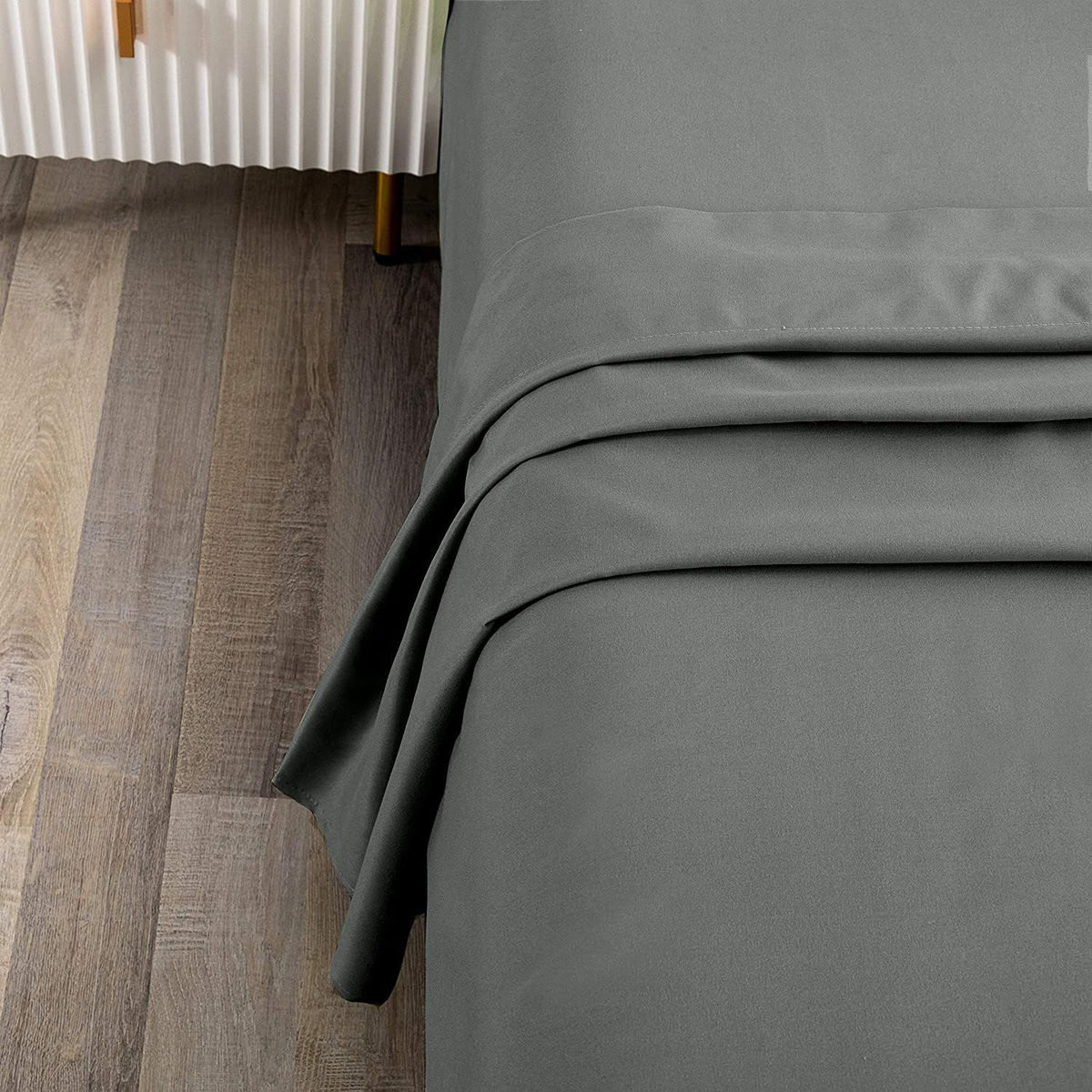Elegant Comfort Premium Hotel Quality 1-Piece Single Flat Sheet, Luxury and Softest 2000 Thread Count Bedding Flat Sheet(Single,Grey)